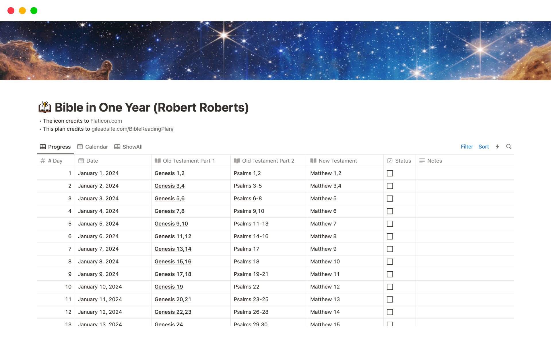 Daily Bible Readings (Robert Roberts) Template by Davidson Designs ...