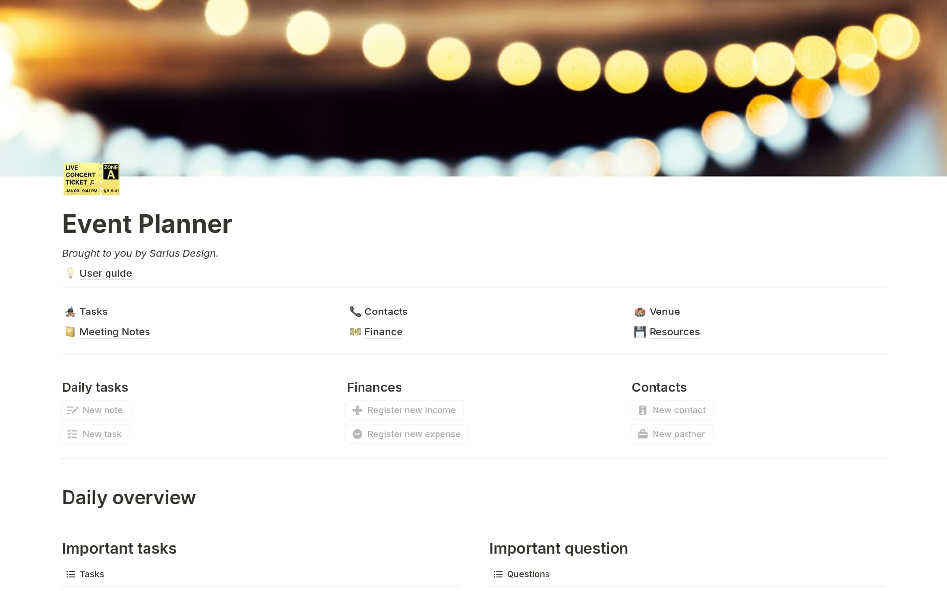 Event Planner Template Notion Marketplace