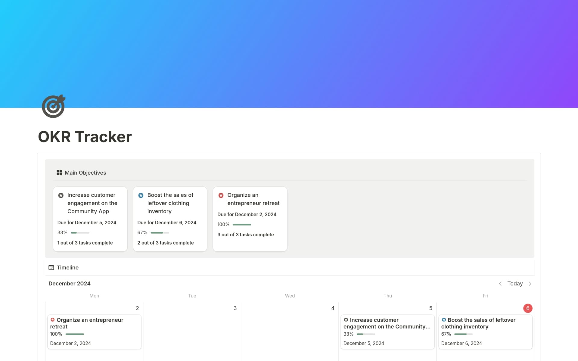 OKR Tracker for teams Template Notion Marketplace