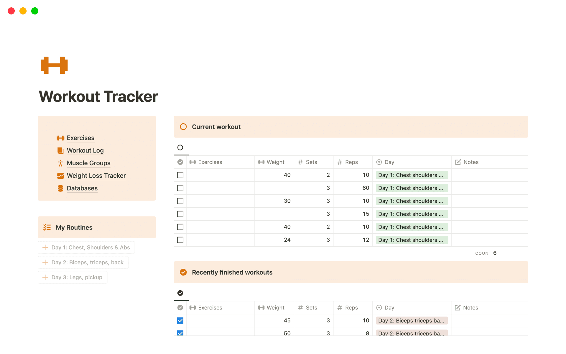 Ultimate Workout Tracker Template by Pieter | Notion Marketplace