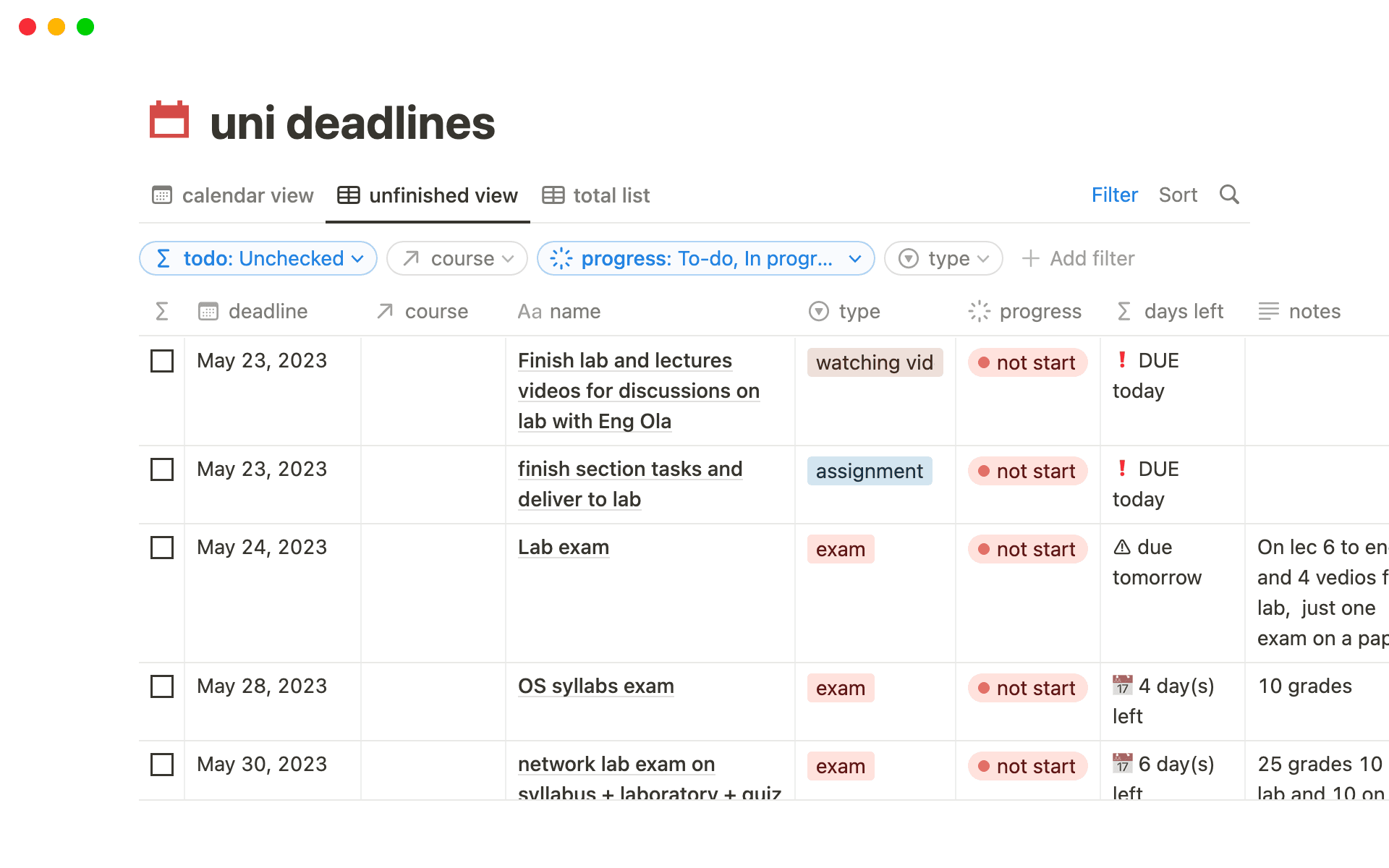 Deadline Template.pdf Deadline Tracker Template by EC | Notion Marketplace