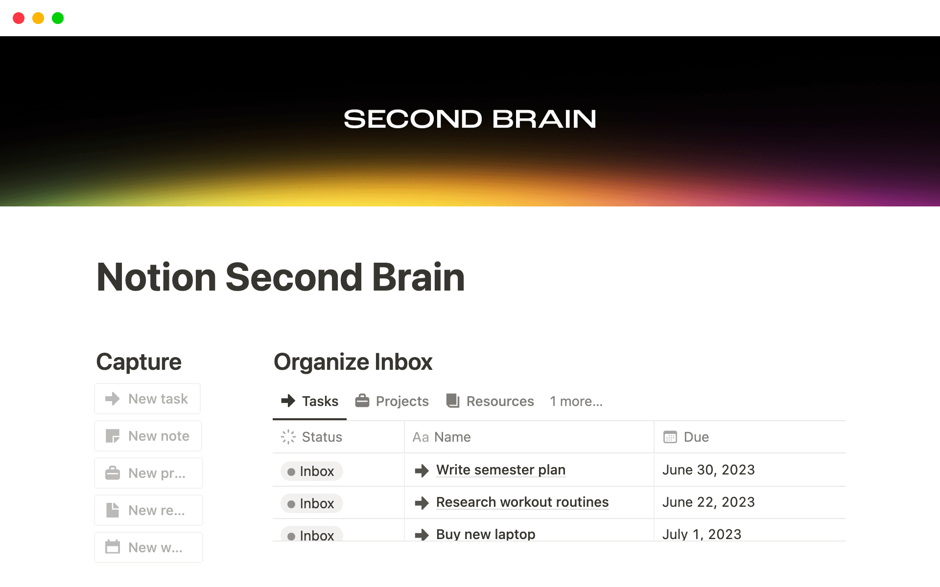 Notion Second Brain Template by Matt Hamilton | Notion Marketplace