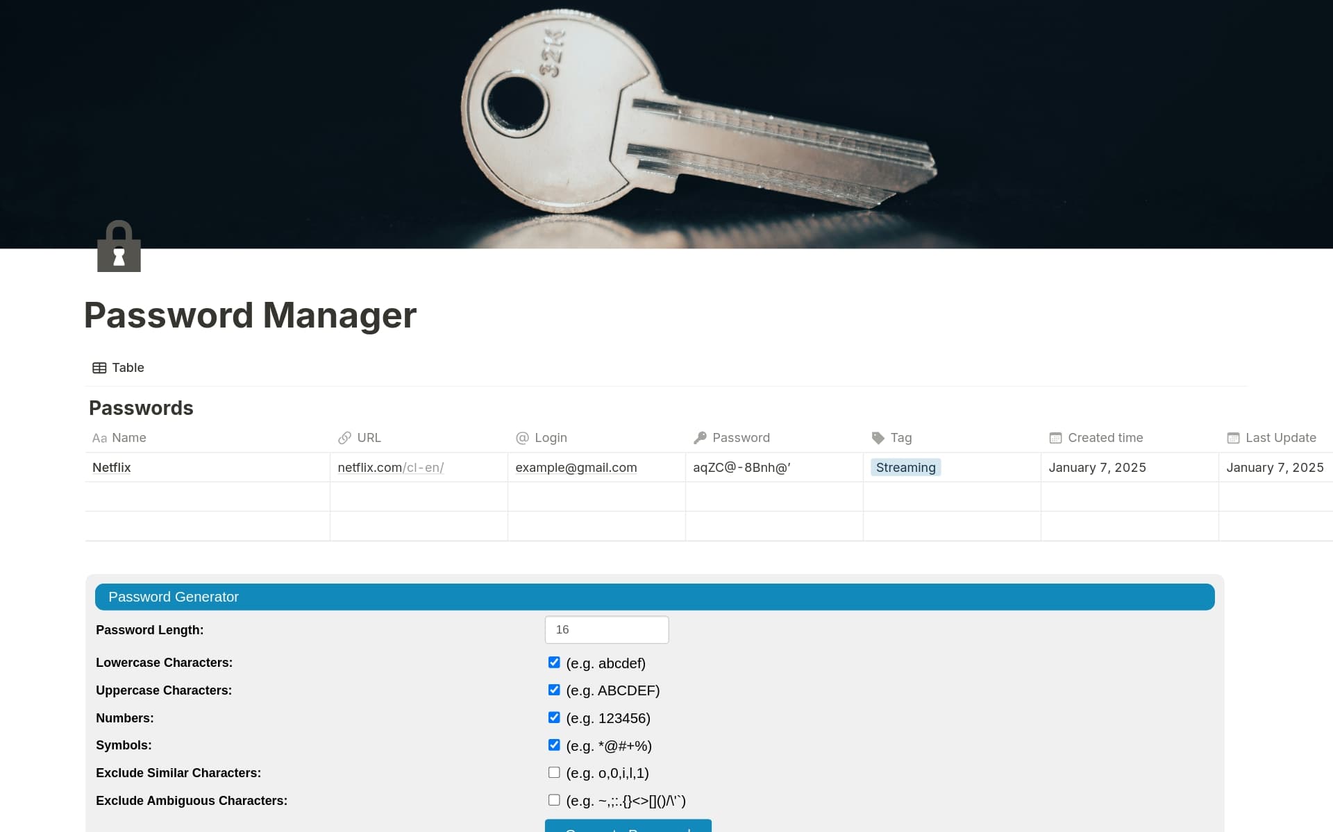 Password manager Template | Notion Marketplace