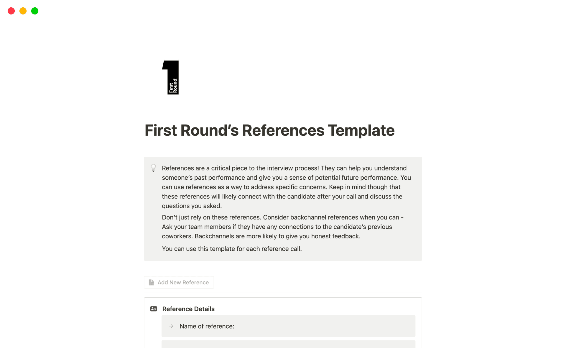 References Template By First Round Capital Notion Marketplace References template by first round capital notion marketplace