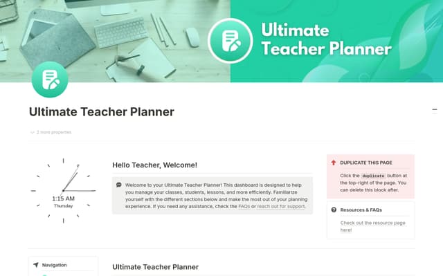 Sample Tutor Planner Ultimate Tutor Planner Template | Notion Marketplace