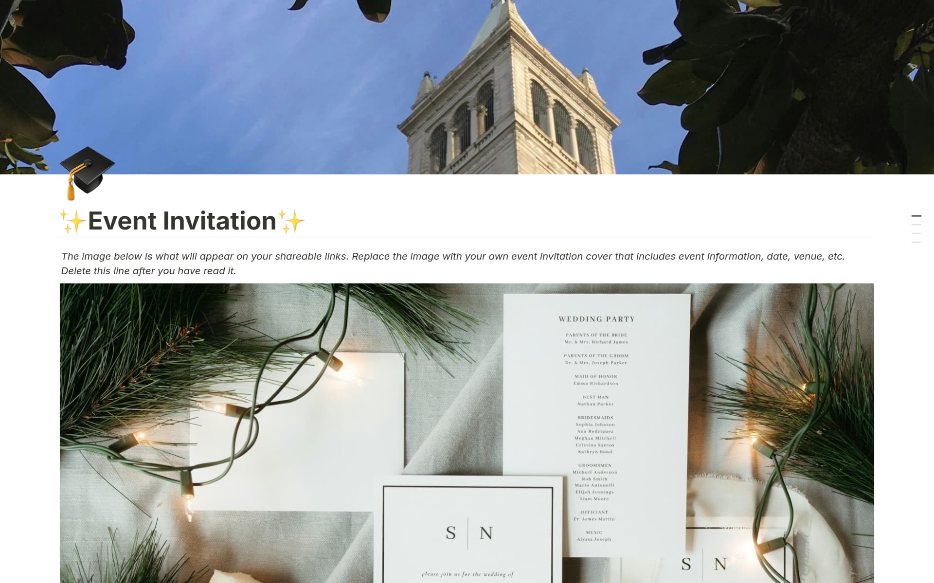 Event Invitation Template | Notion Marketplace