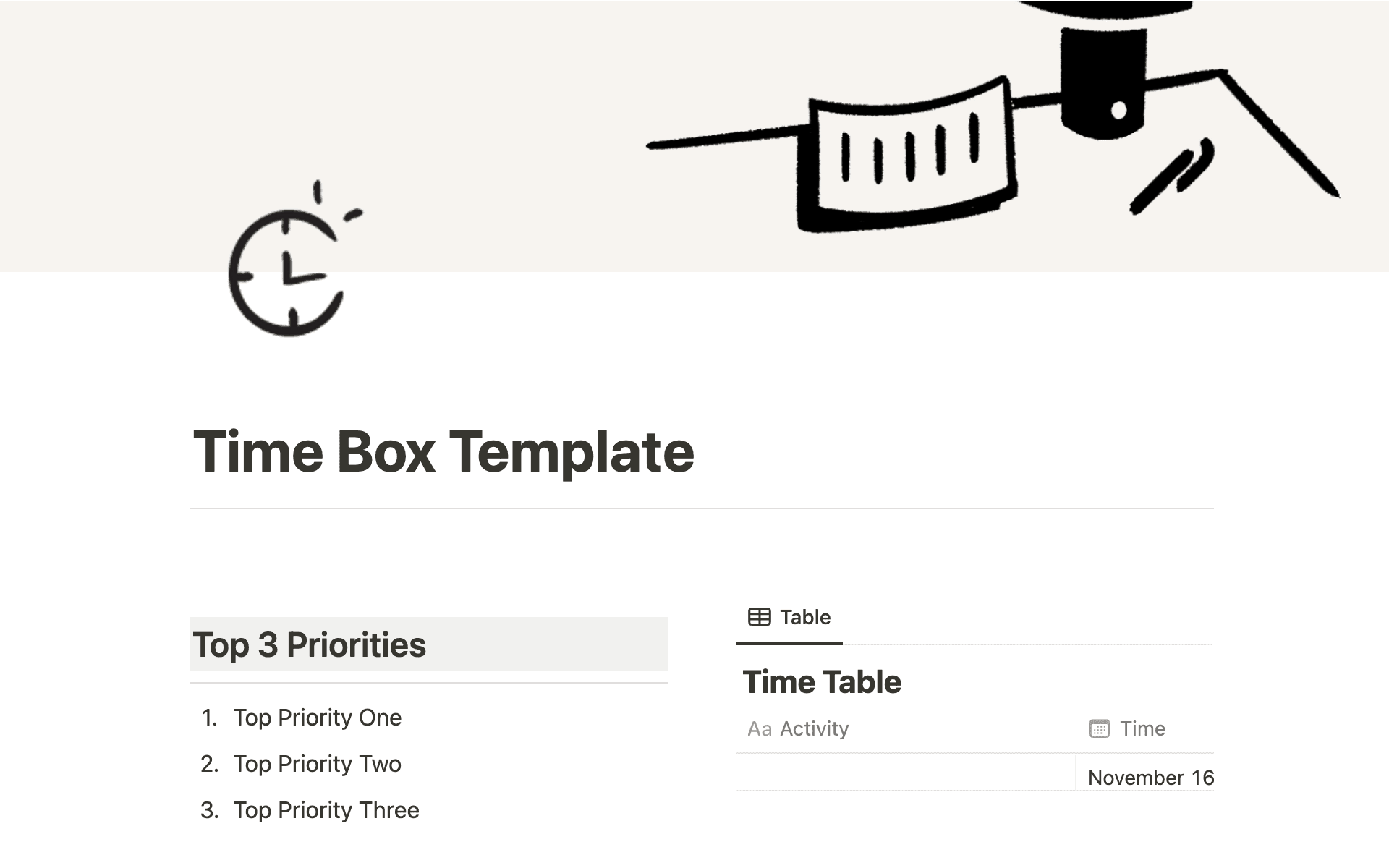 Time Box Template Template | Notion Marketplace