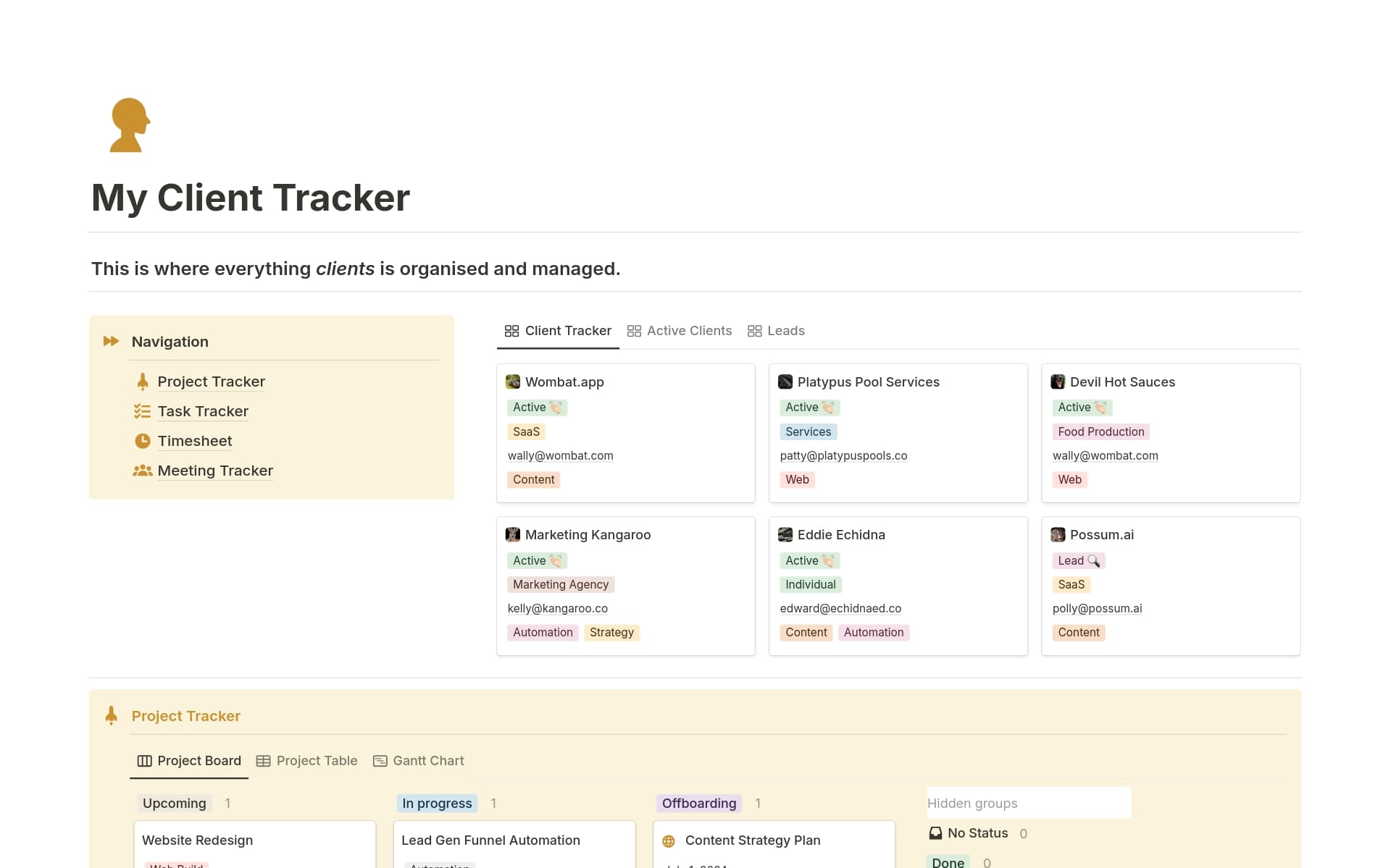 My Client Tracker Template | Notion Marketplace