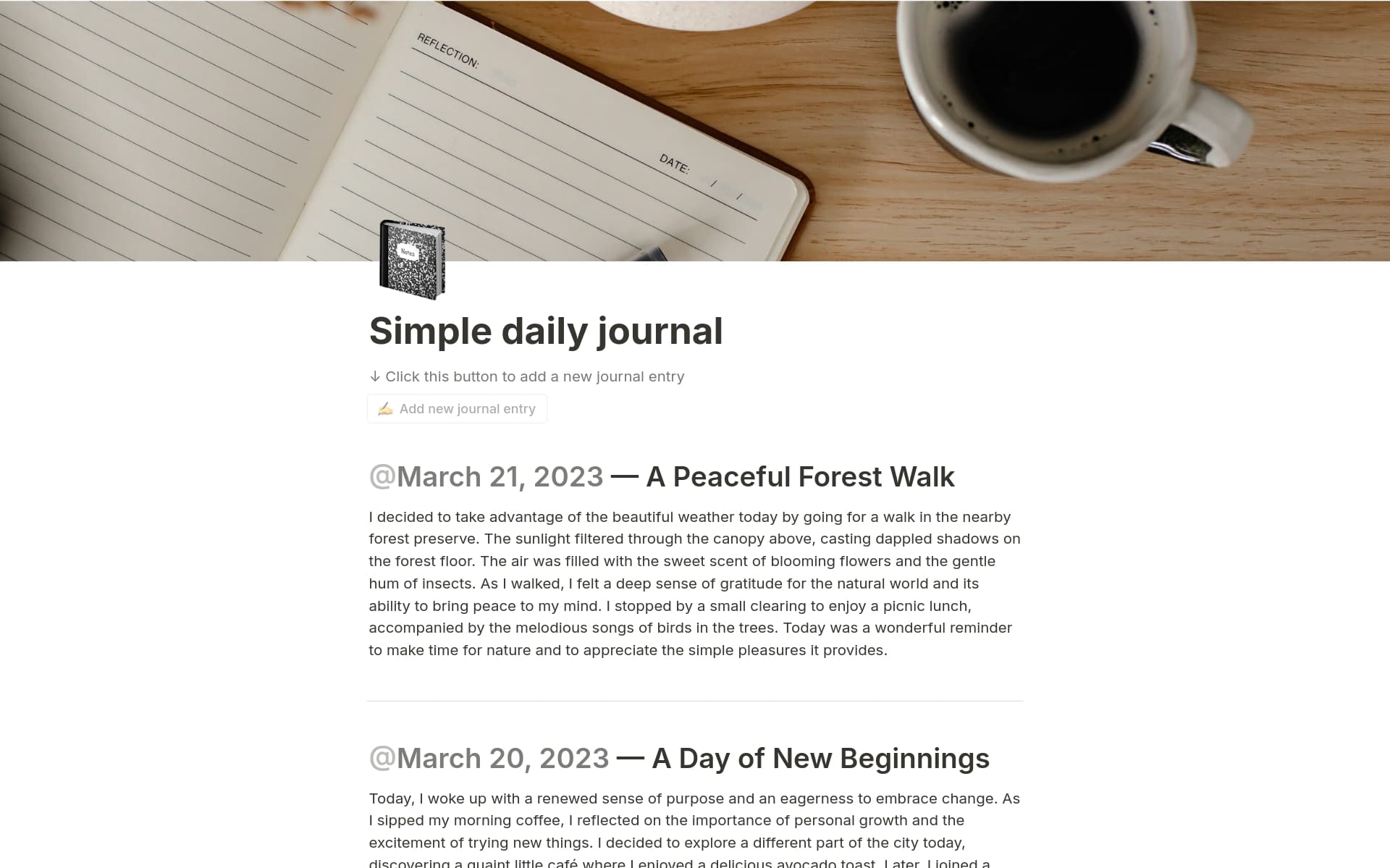 Top Free Personal Journal Templates | Notion Template Marketplace