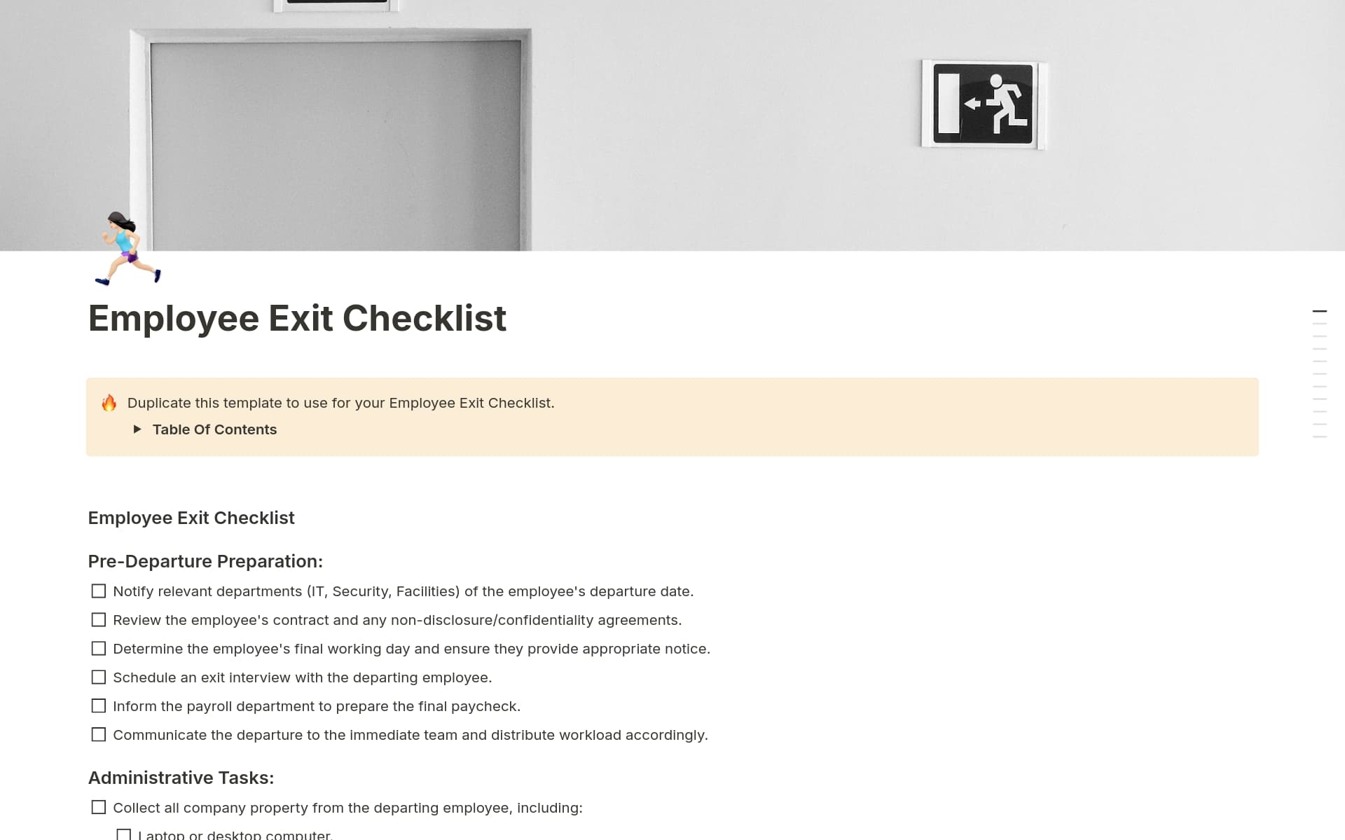 Employee Exit Checklist Template | Notion Marketplace