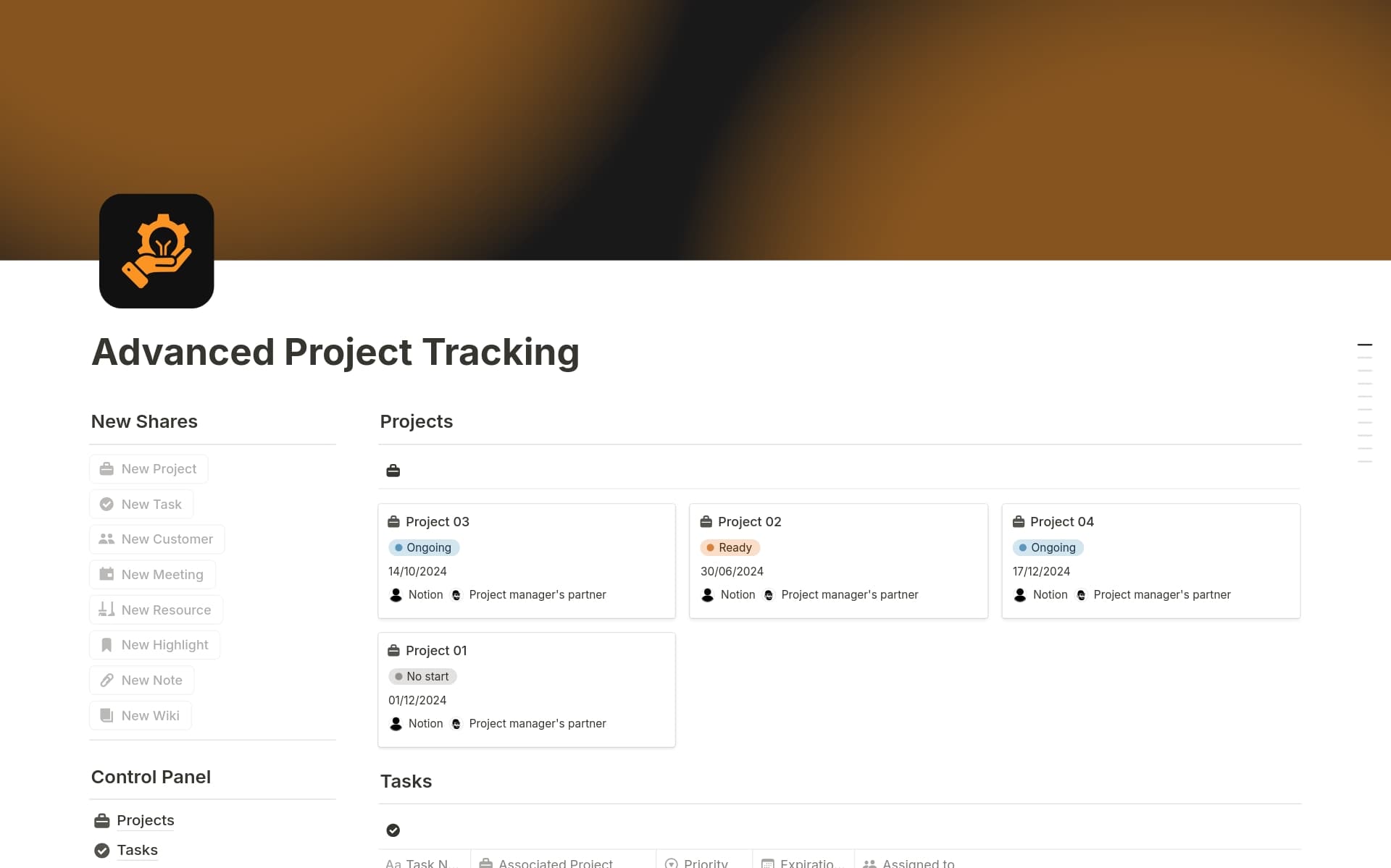 Advanced Project Tracking Template | Notion Marketplace
