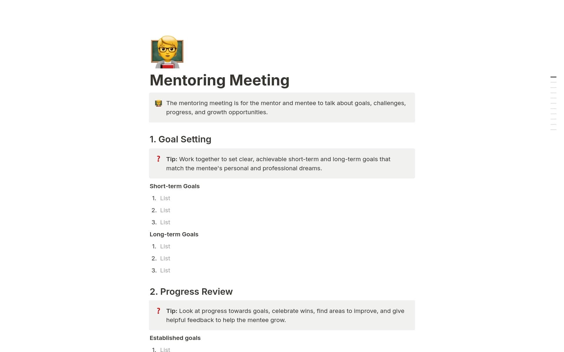 Mentoring Meeting Template | Notion Marketplace