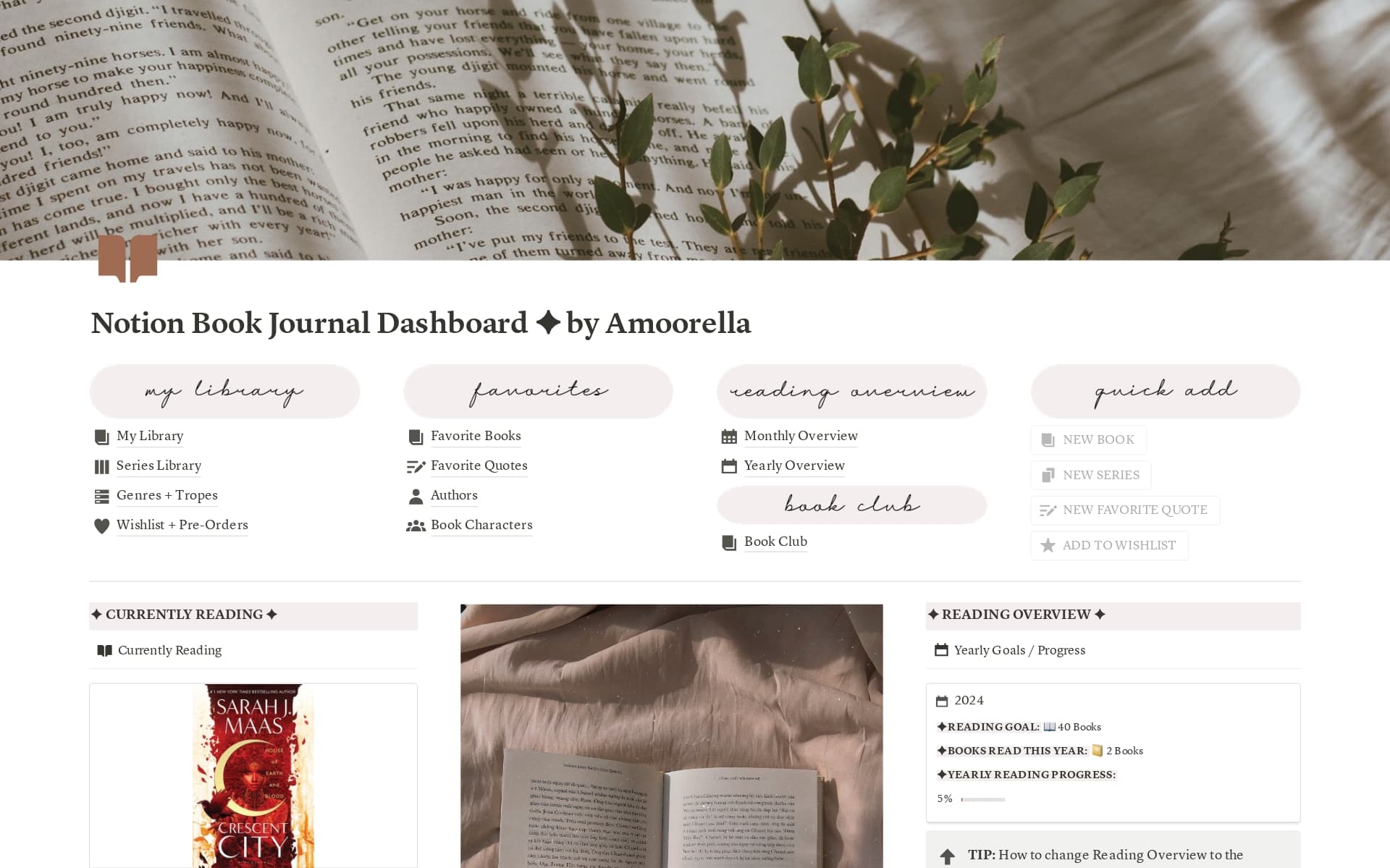 Book Reading Journal Template Notion Marketplace
