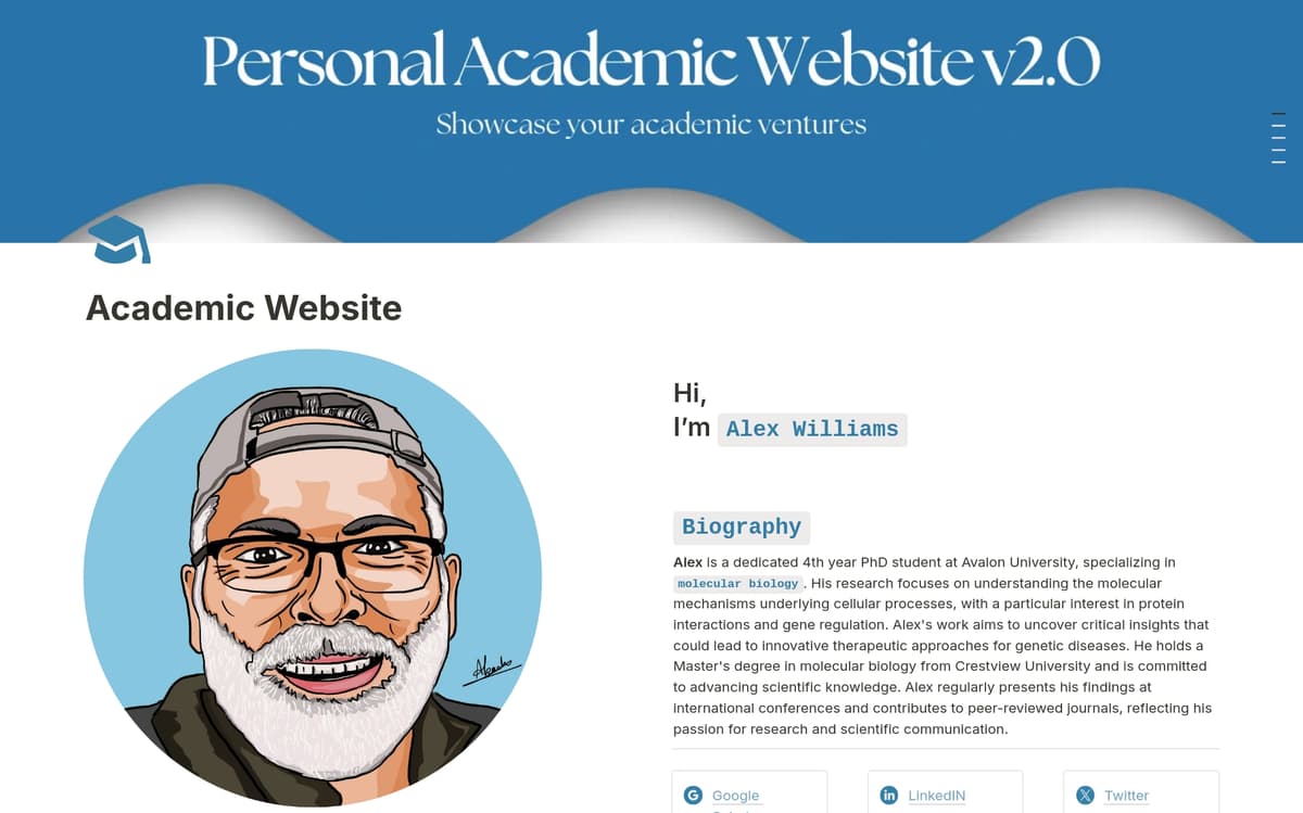 Academic Website Template by Akash Mitra | Notion Marketplace
