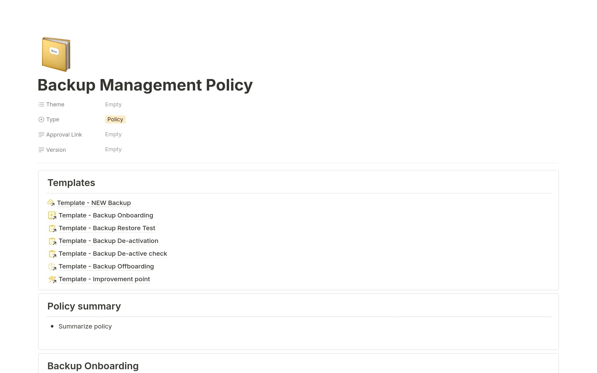 Backup Management Template by BeeStructured | Notion Marketplace