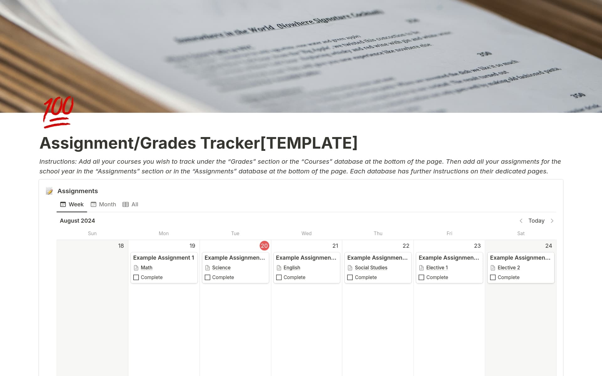Simple Assignment Tracker Template | Notion Marketplace