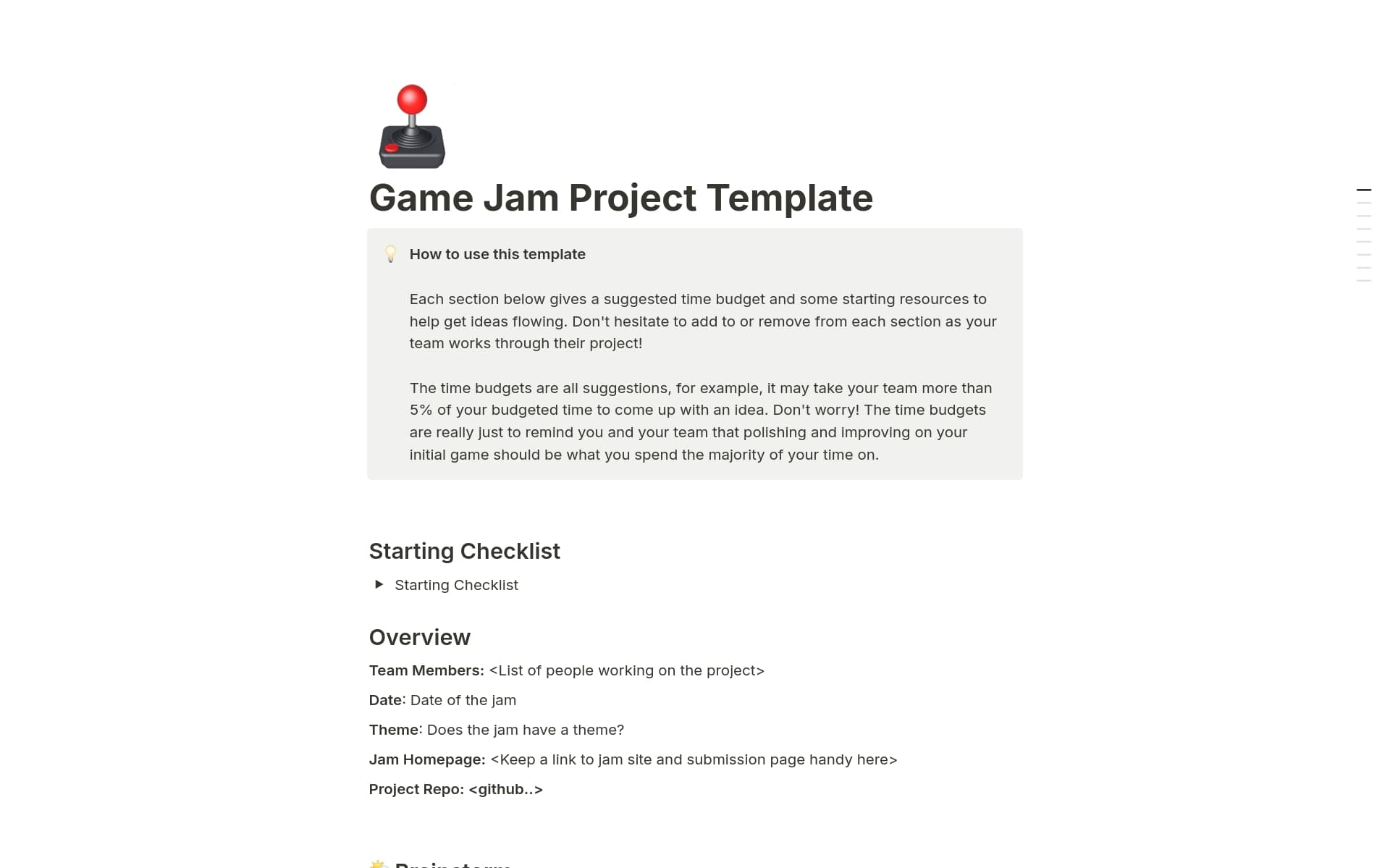 Game Jam Plan Template by William | Notion Marketplace