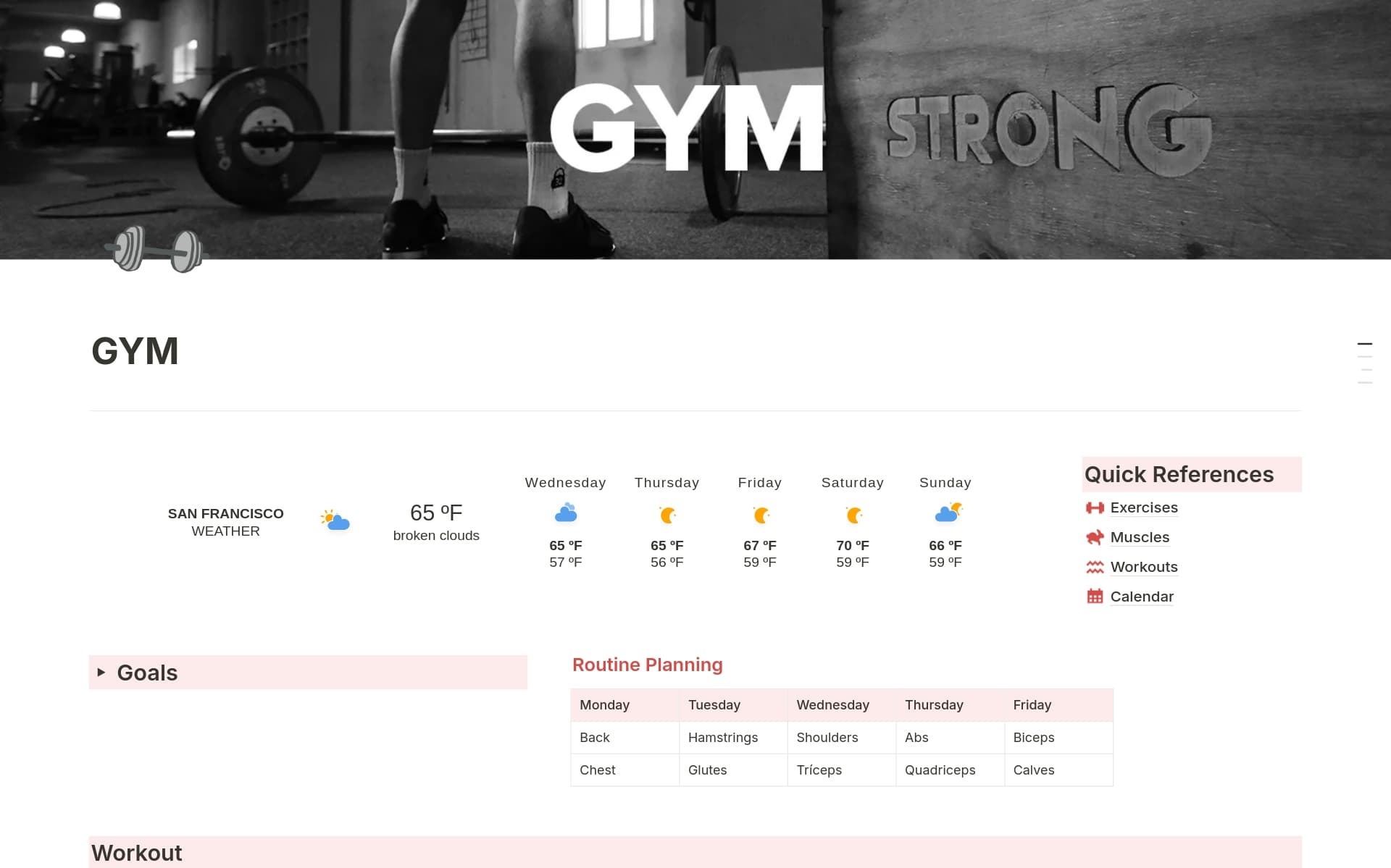 Gym Routine Template by Zeta Studio | Notion Marketplace