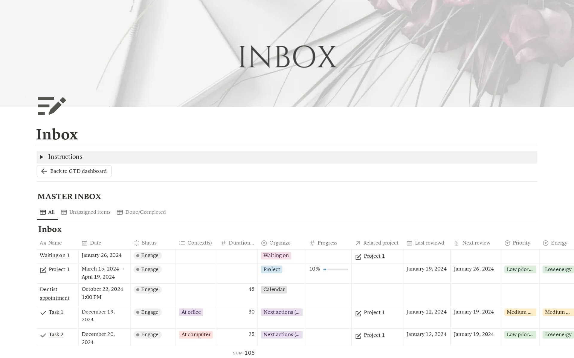 Notion Inbox GTD planner Template | Notion Marketplace