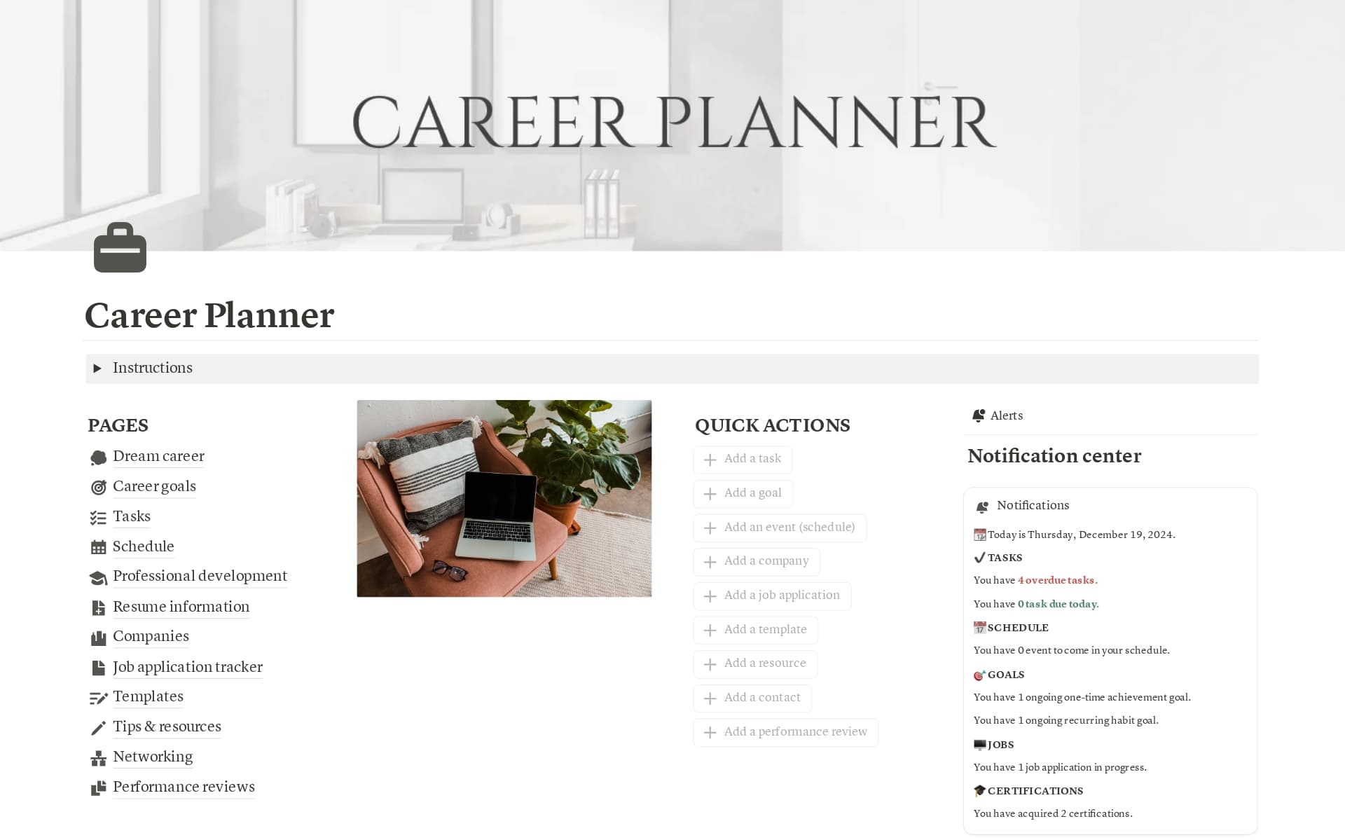 Career planner Template by Roxanne Beaumont Notion Marketplace