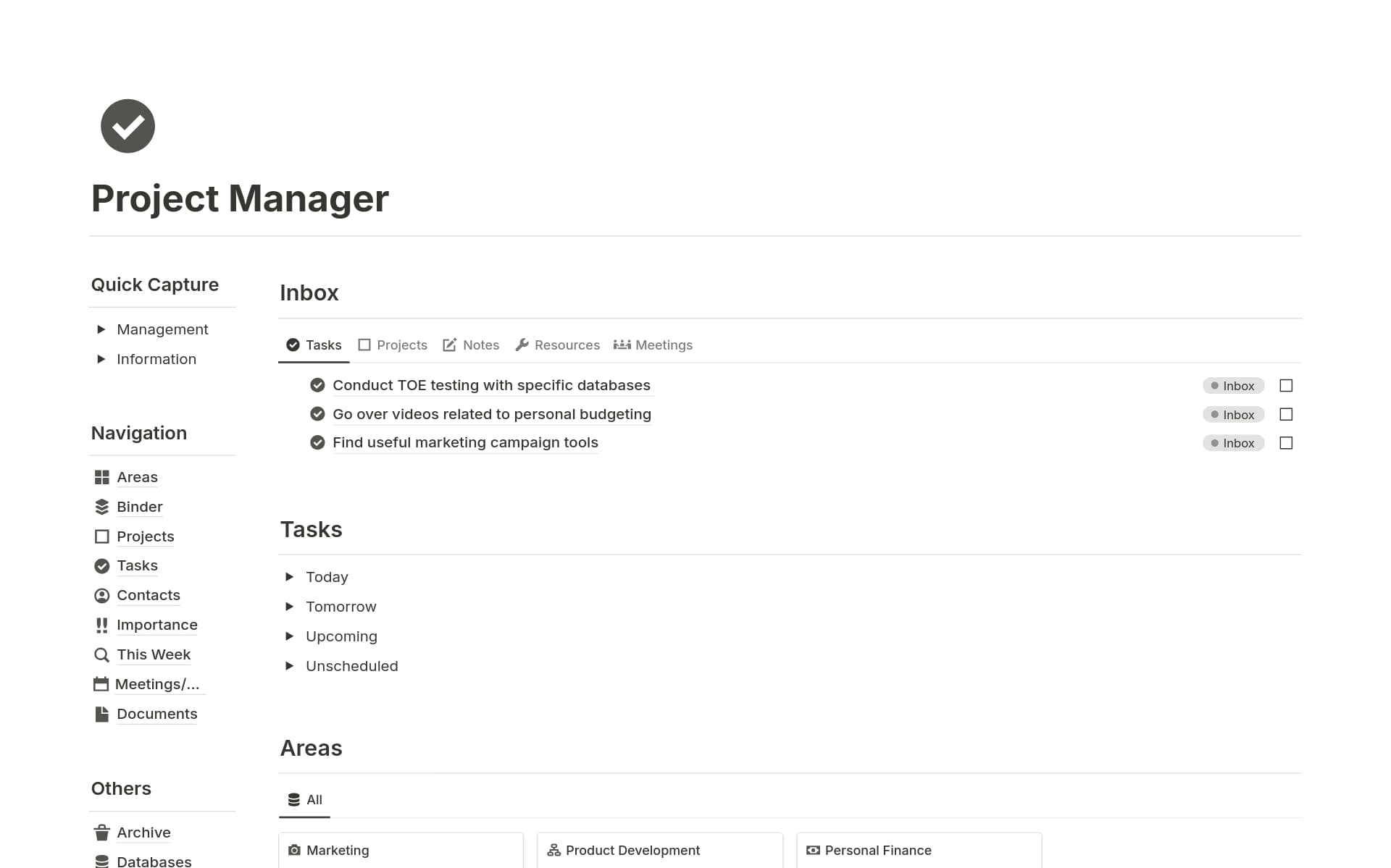 Project Manager Template | Notion Marketplace
