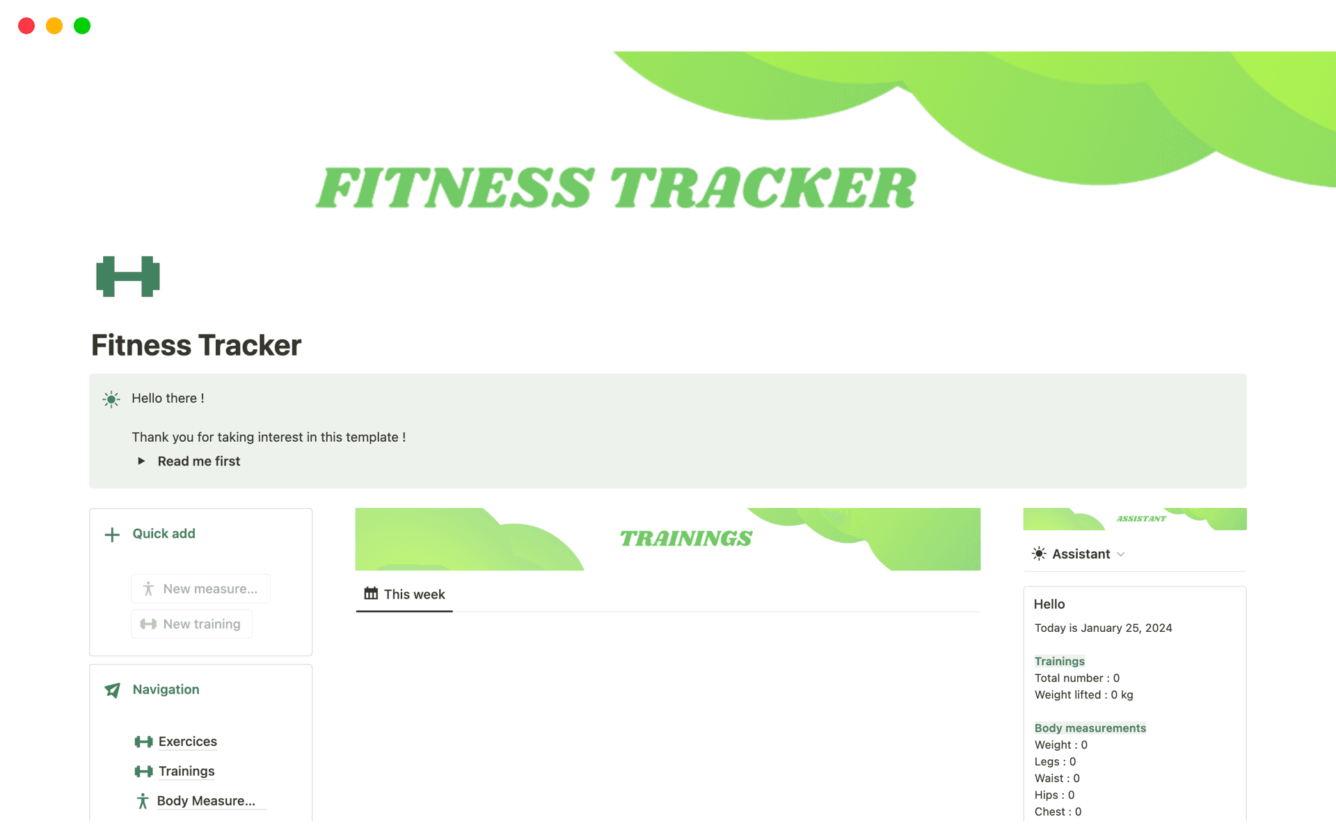 Fitness Tracker Template Notion Marketplace