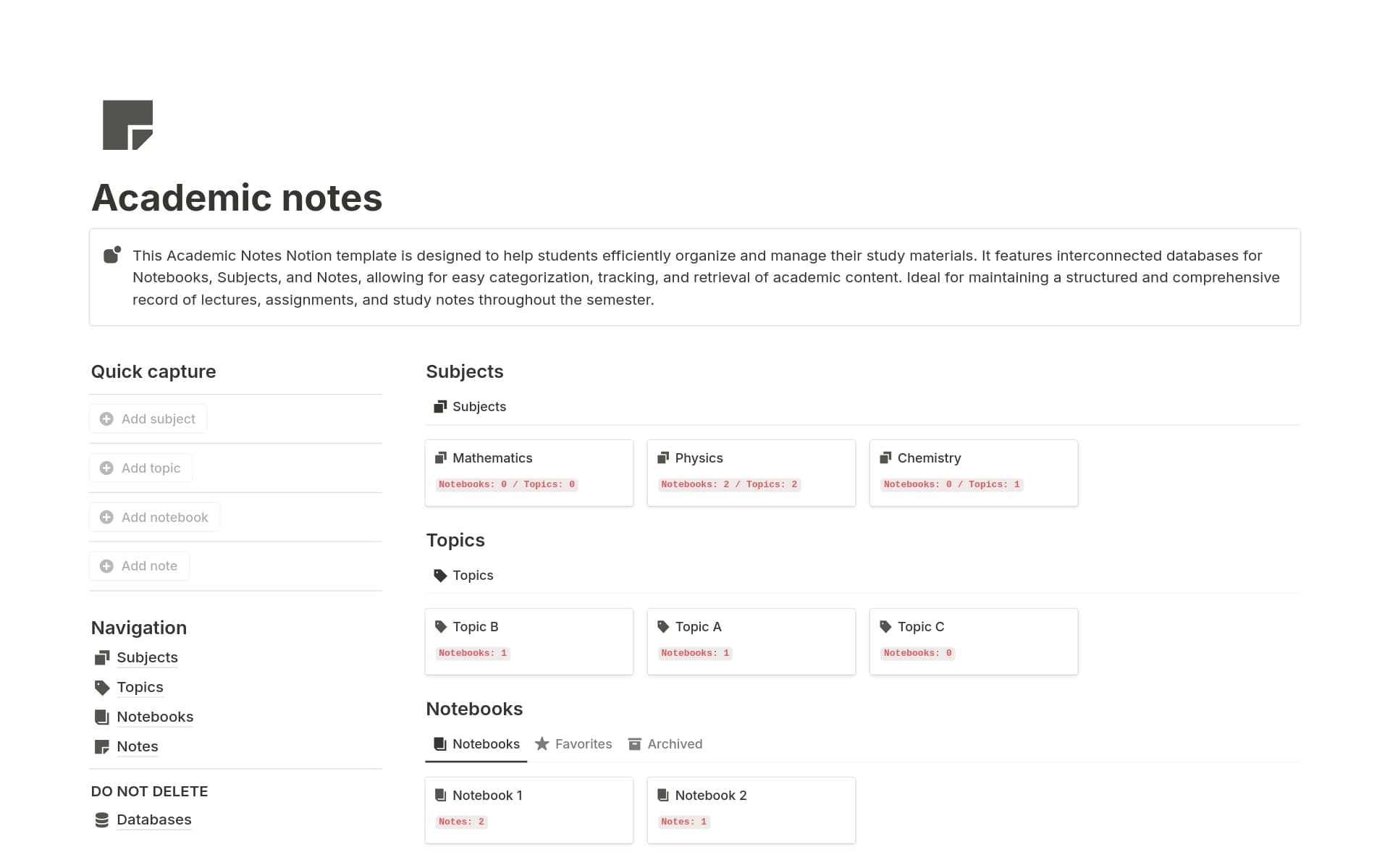 Academic notes Template by Afiya | Notion Marketplace