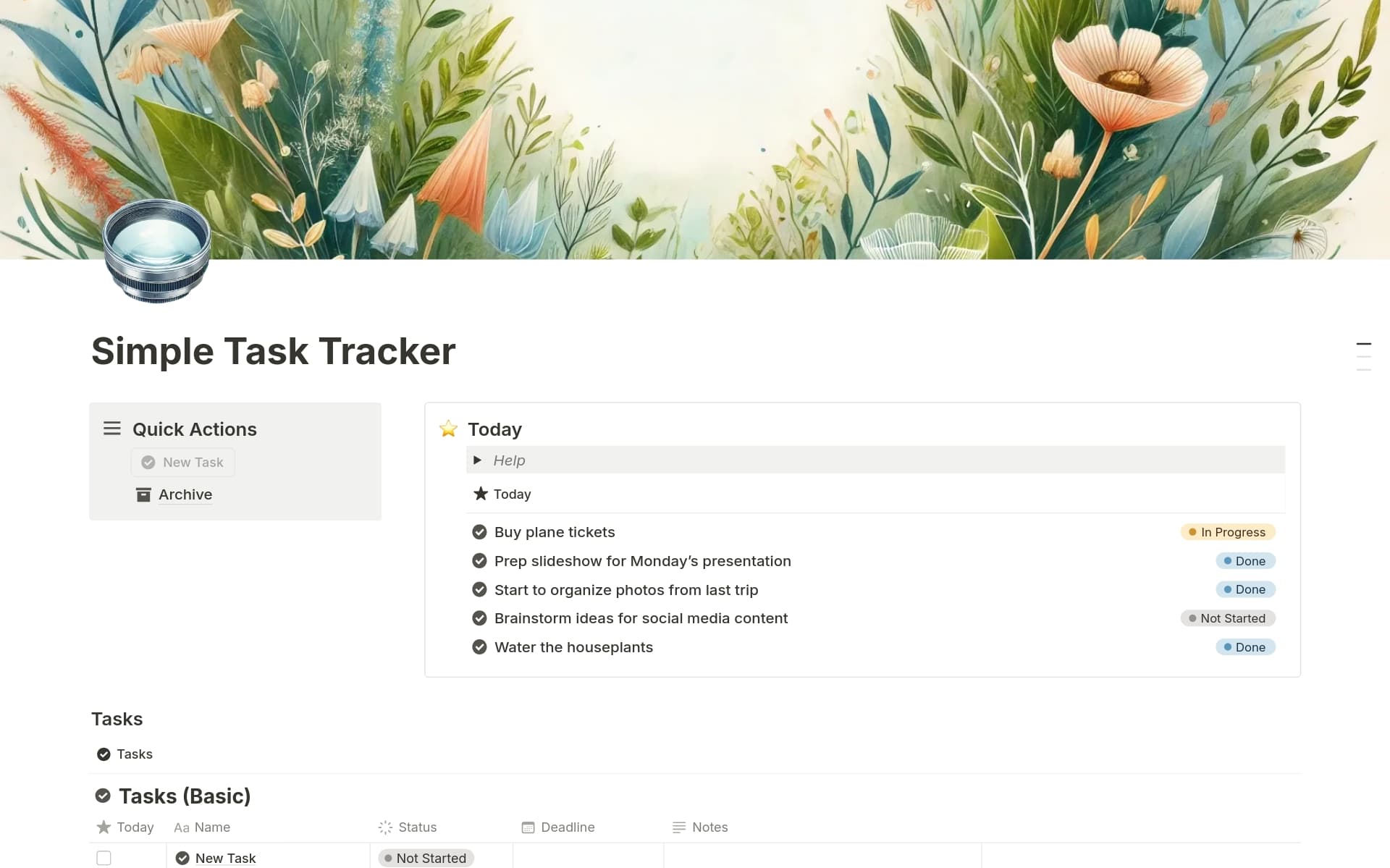 Simple Task Tracker Template by MeYou | Notion Marketplace