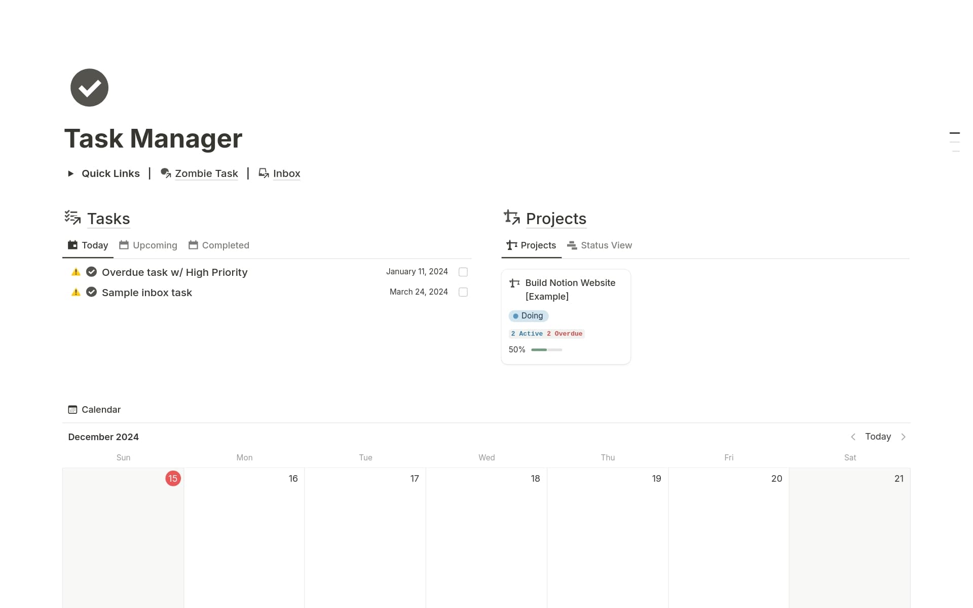Task Manager Template by Notionero | Notion Marketplace