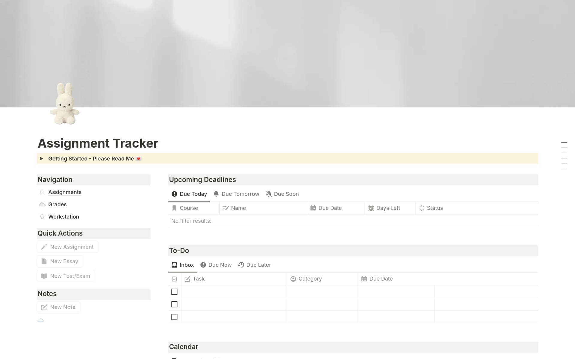 Assignment Tracker Template | Notion Marketplace