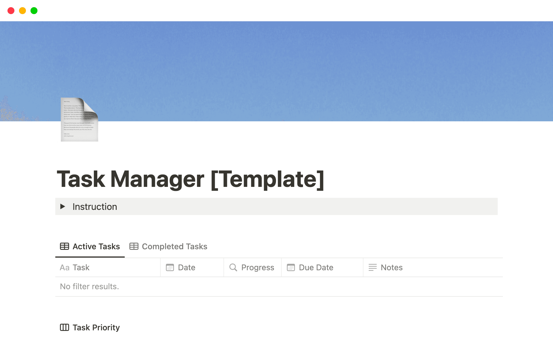 Small Business Task Manager Template by ThatTemplatePlace | Notion ...