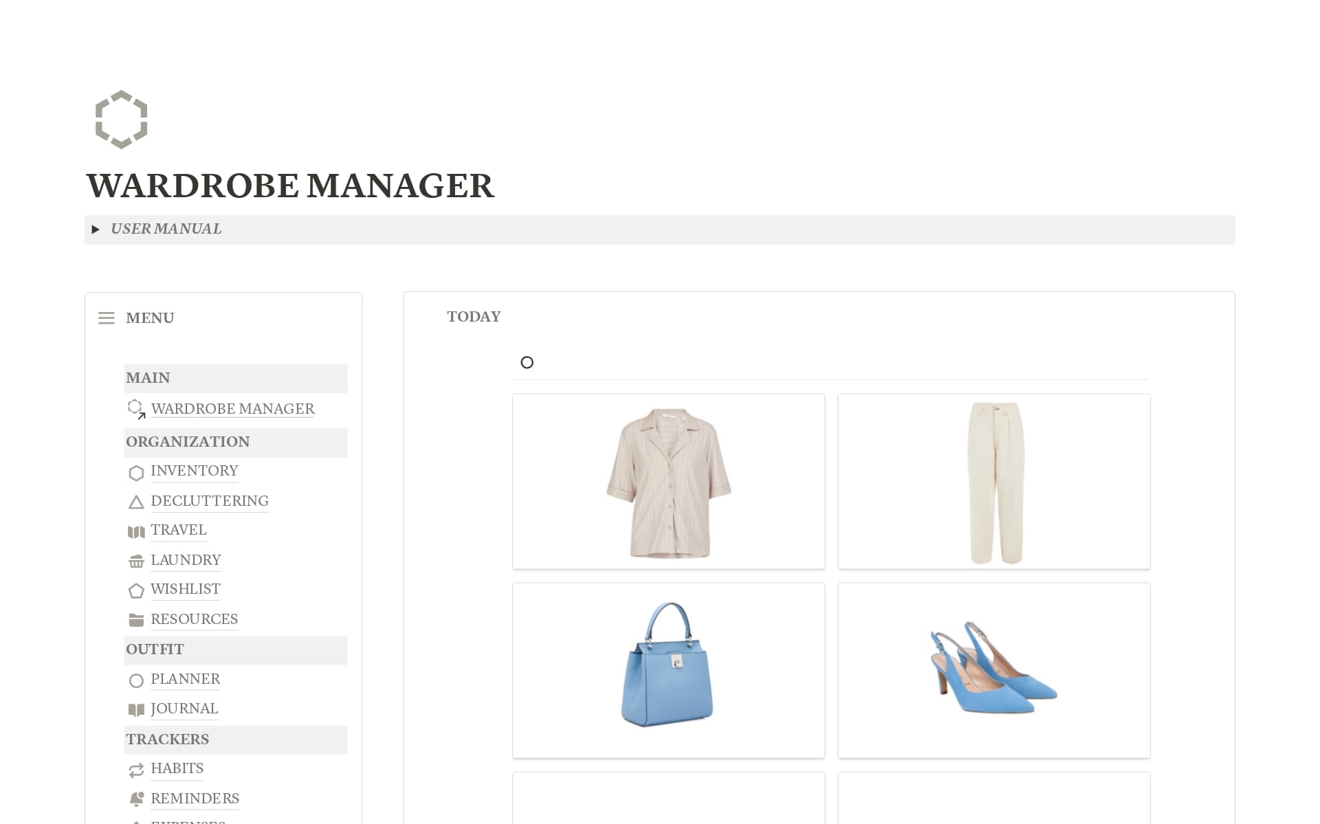 Wardrobe Manager Template Notion Marketplace wardrobe-manager-template-notion-marketplace