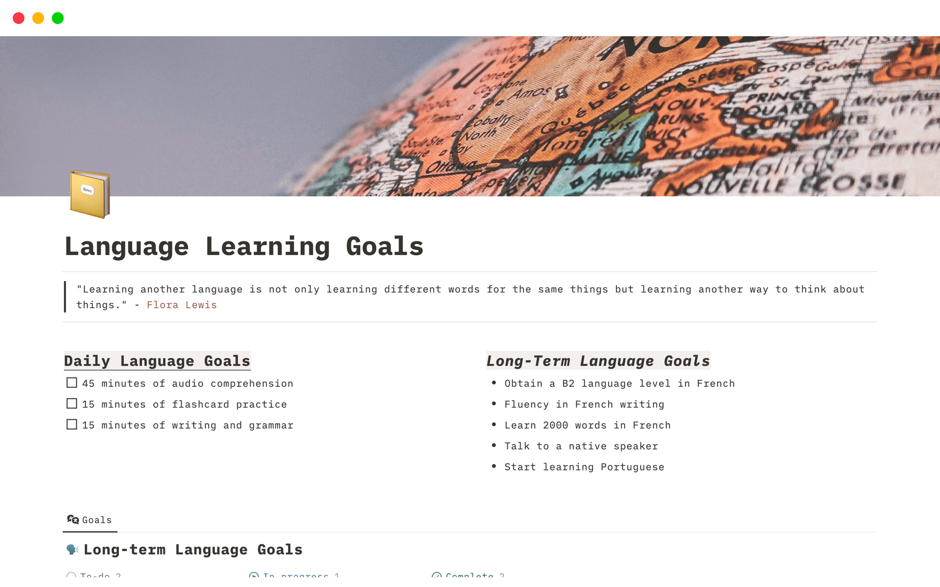Language Learning Template | Notion Marketplace