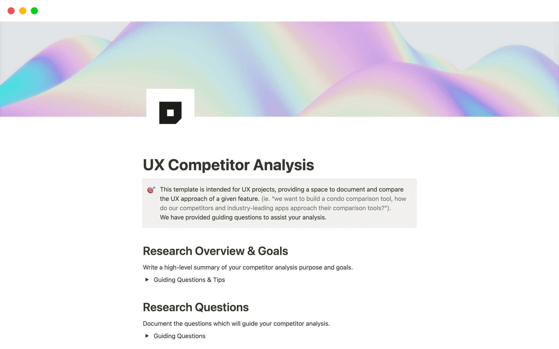 UX Competitor Analysis Template by DCODED STUDIO | Notion Marketplace