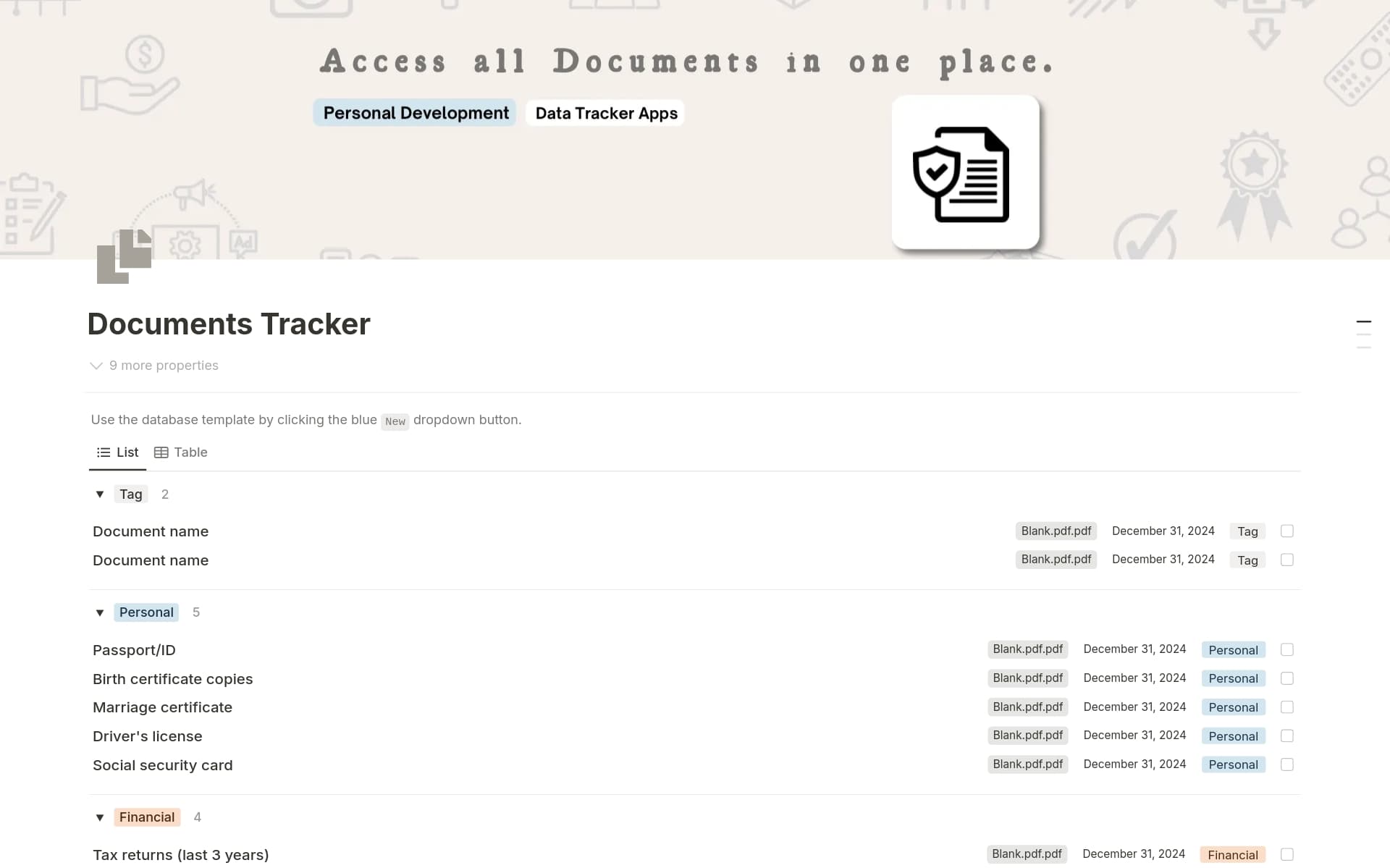 Documents Tracker Template by Heytahaaa | Notion Marketplace