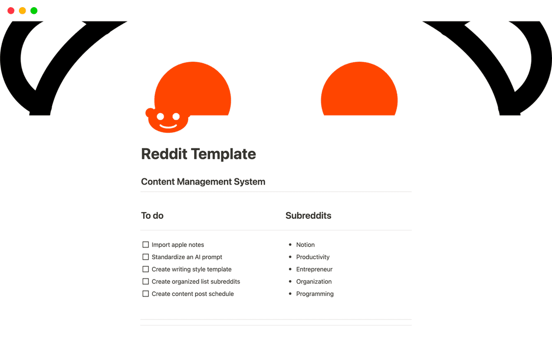 Reddit Content Management Template | Notion Marketplace