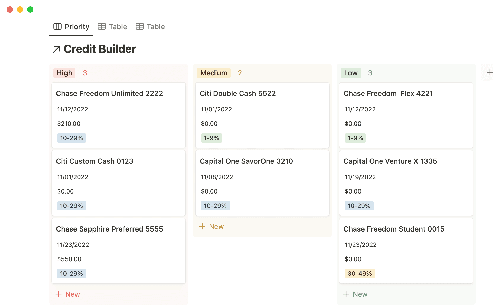 Credit Activity Database Credit builder dashboard by Ask Sebby Template | Notion Marketplace
