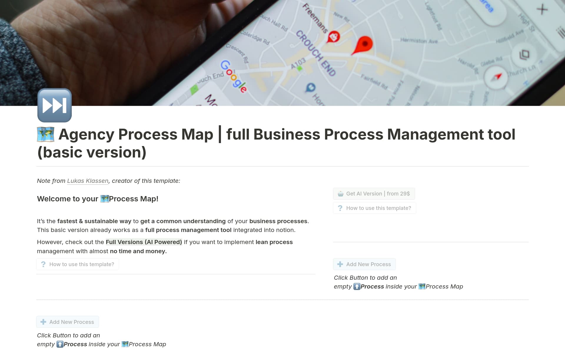 Lean Process Mapping | Simple BPM Tool | Agency Template | Notion ...