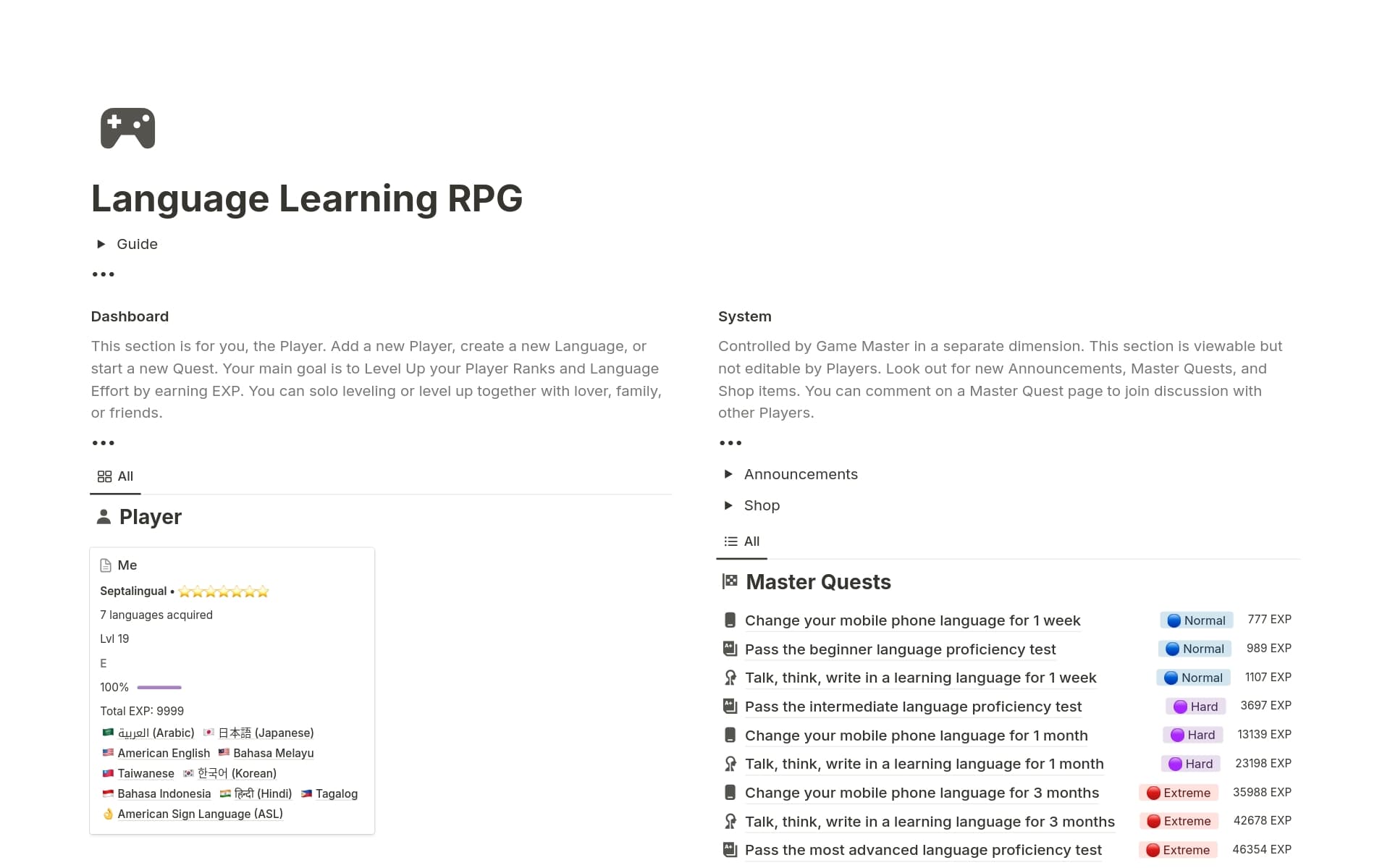 Language Learning Journal Template by Jonah Jajang | Notion Marketplace