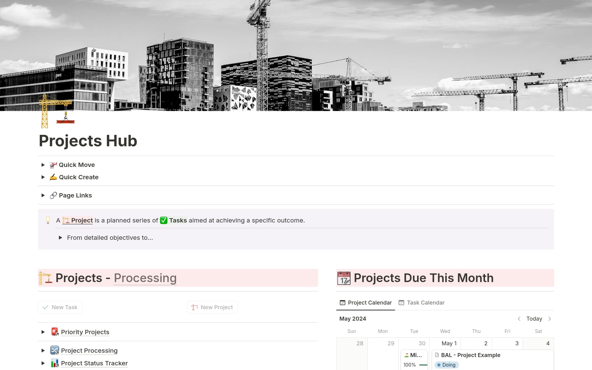 Project Files Hub Projects Master - In-Depth Tasks + Projects Template | Notion Marketplace