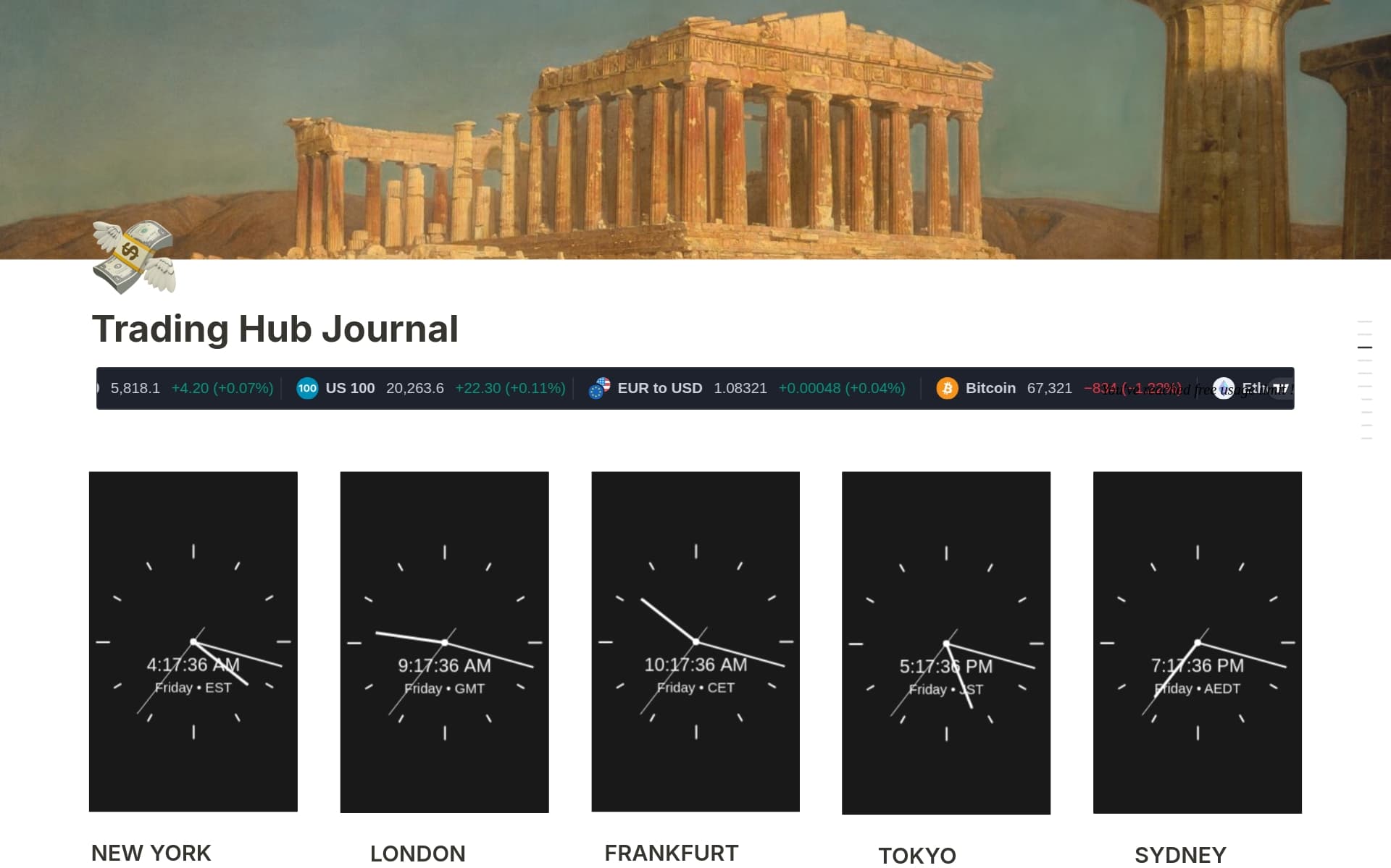 Trading Hub Journal Template Notion Marketplace