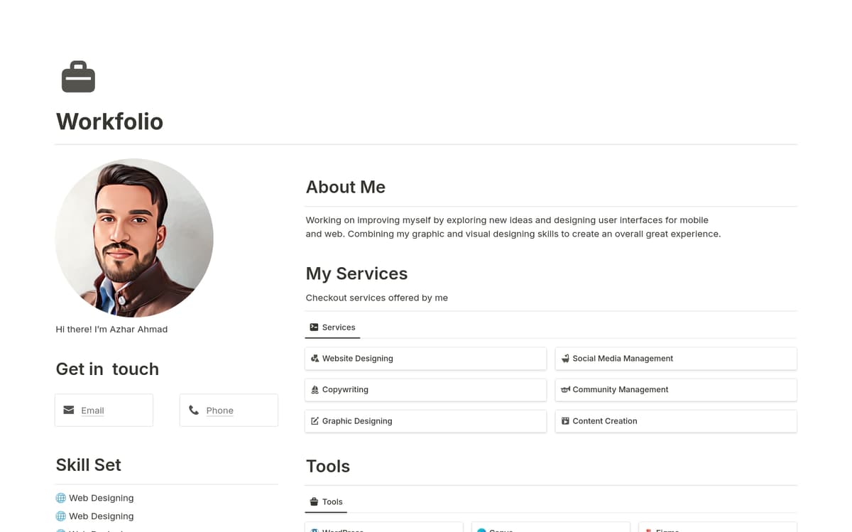Workfolio | Your Personal Portfolio Template | Notion Marketplace
