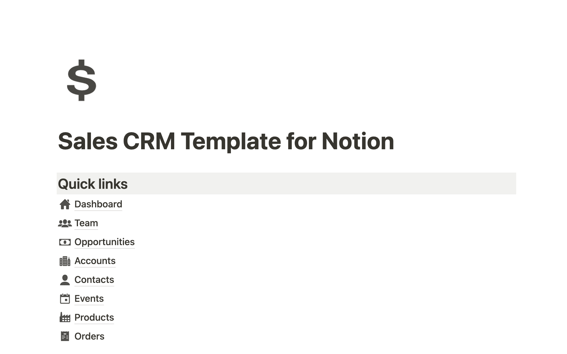 Sales CRM Template by Alex Notion Marketplace