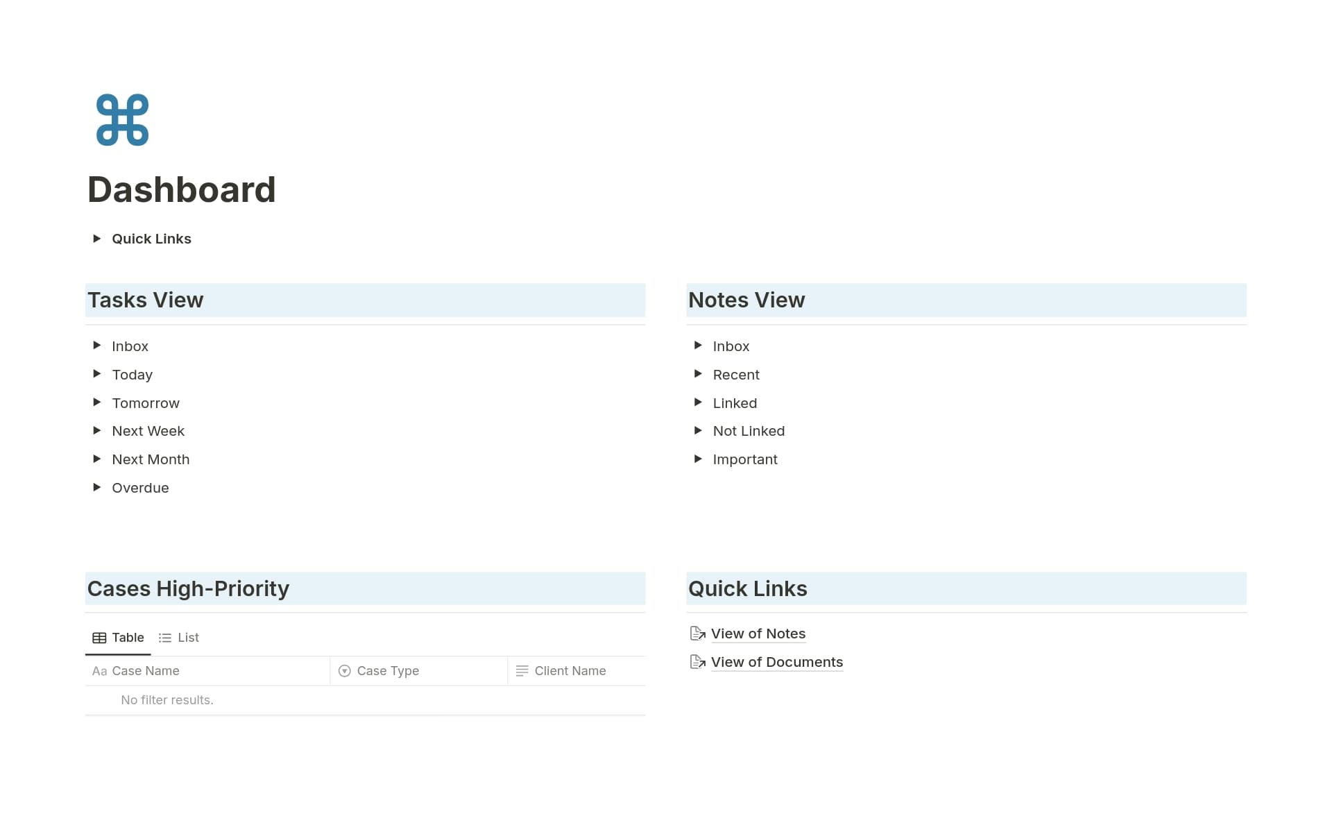 Legal Case Management Template Notion Marketplace