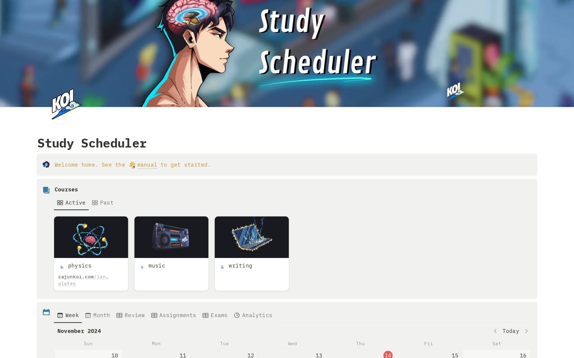 Study Scheduler Template | Notion Marketplace