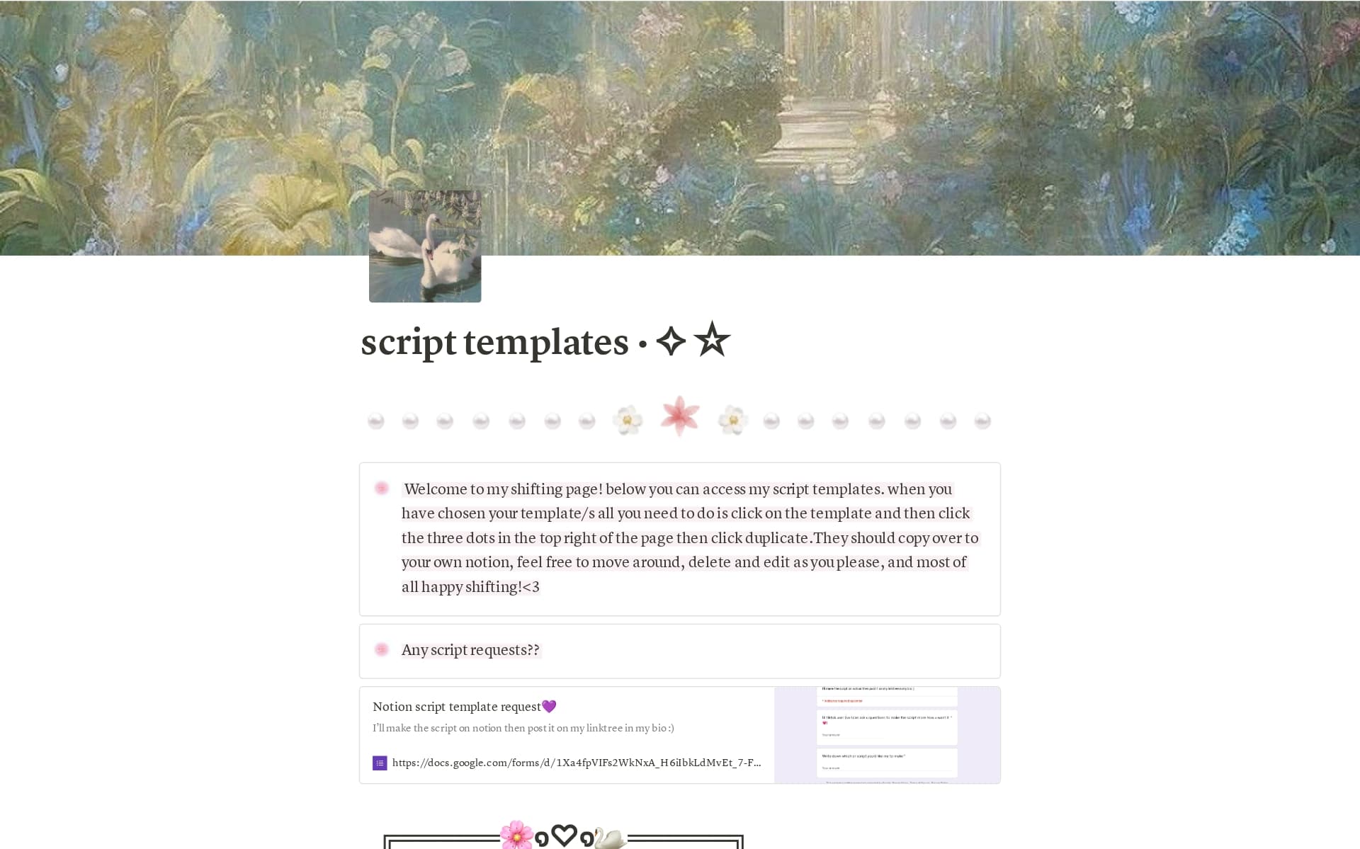 Shifting scripts Template by isabella | Notion Marketplace