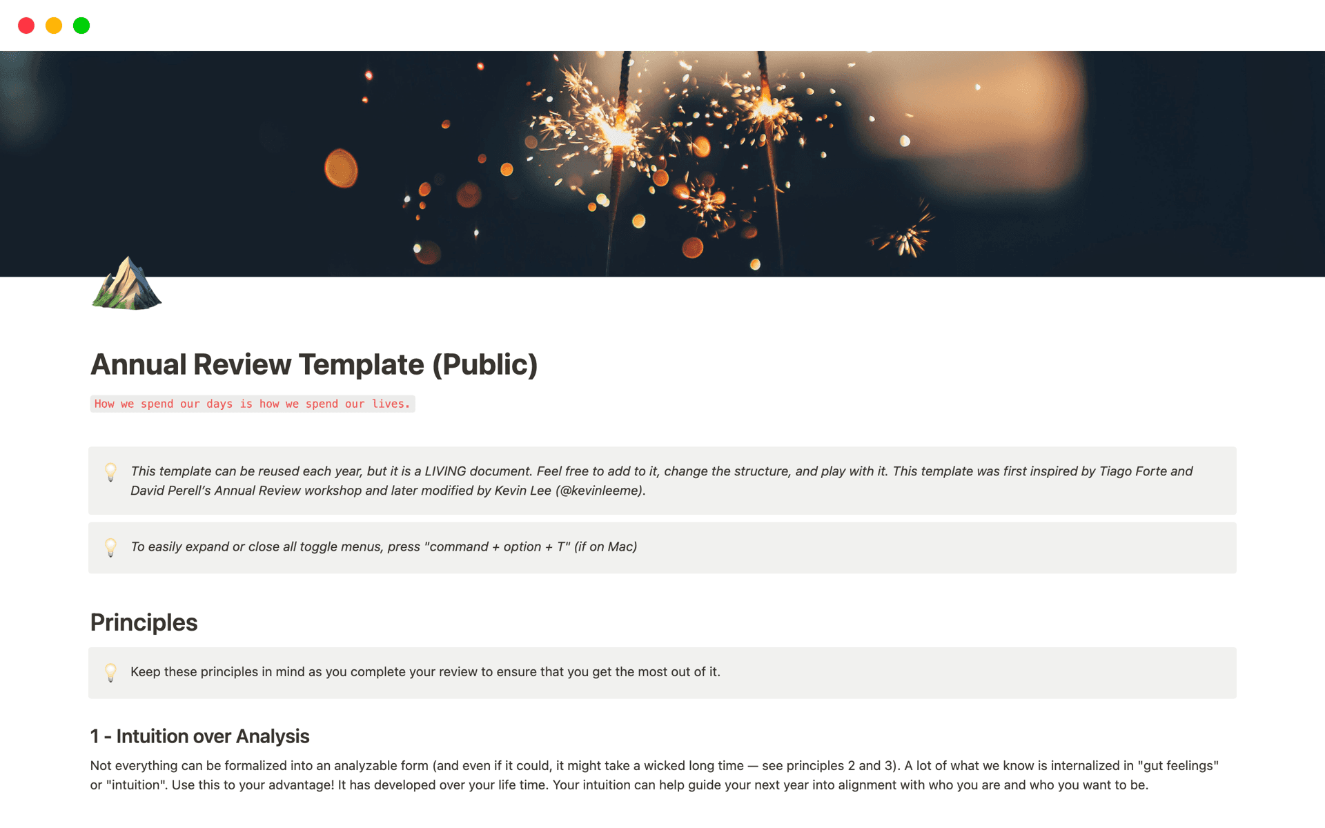 Annual Review Template Template by Kevin Lee Notion Marketplace