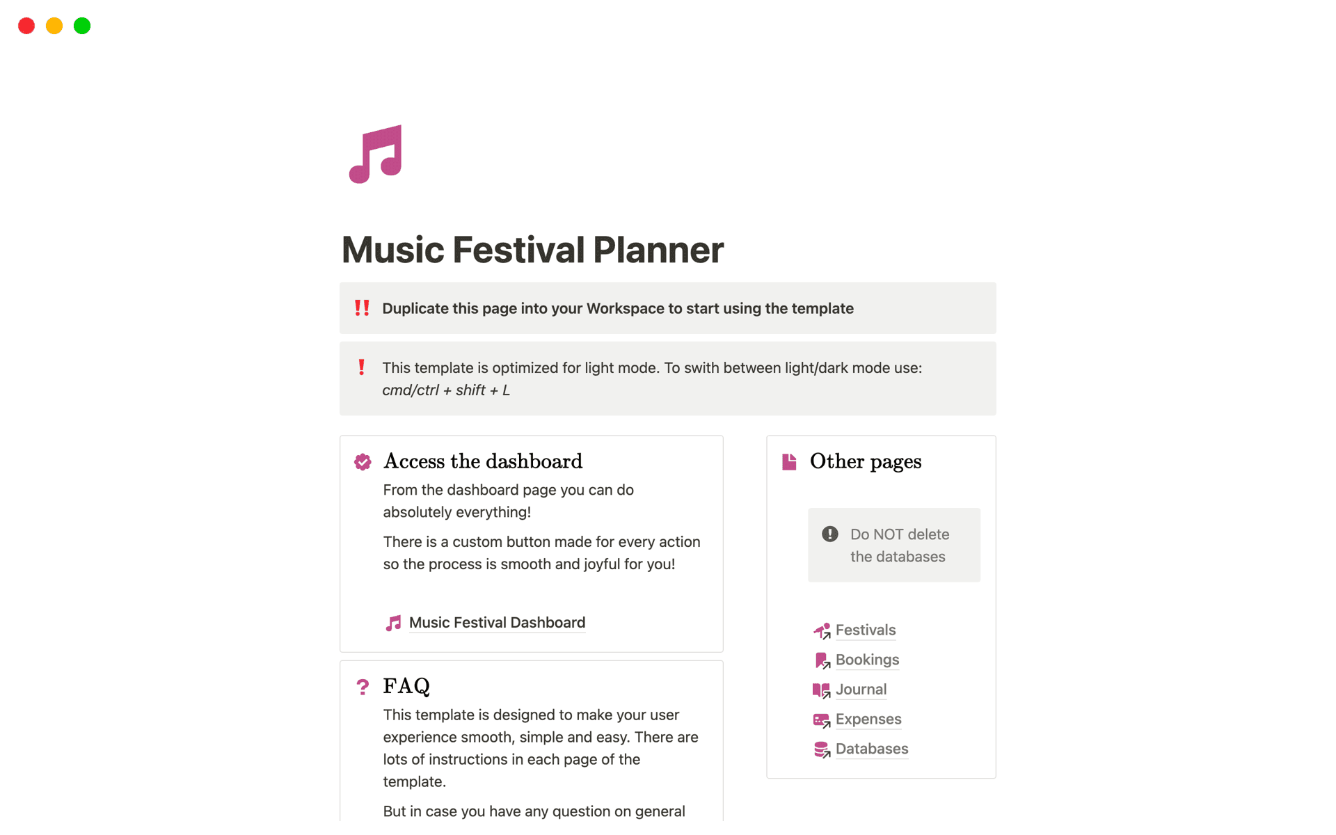 Music Festival Planner Template Notion Marketplace music-festival-planner-template-notion-marketplace