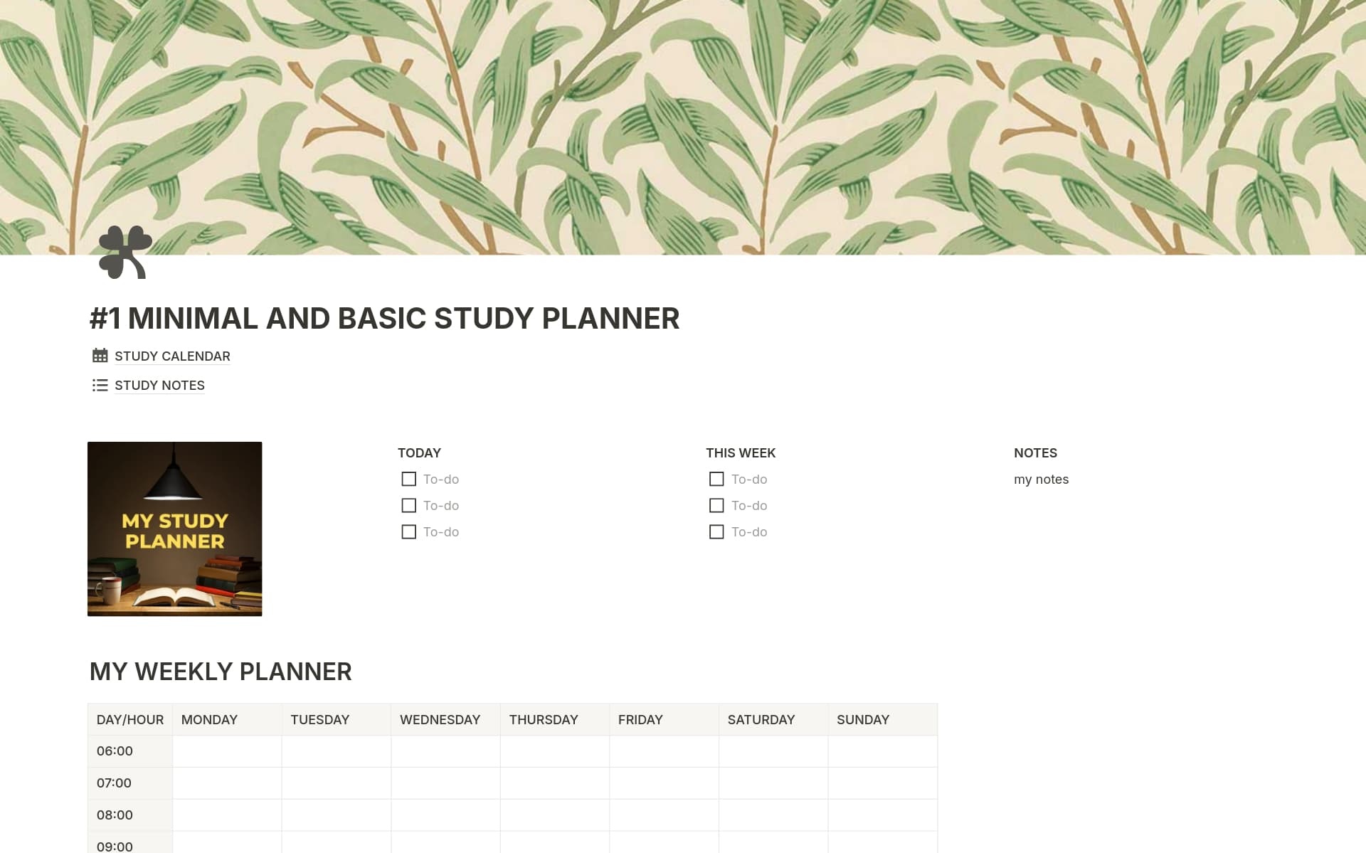#1 MINIMAL AND BASIC STUDY PLANNER Template by GLOBE BRIDGE SOLUTIONS ...