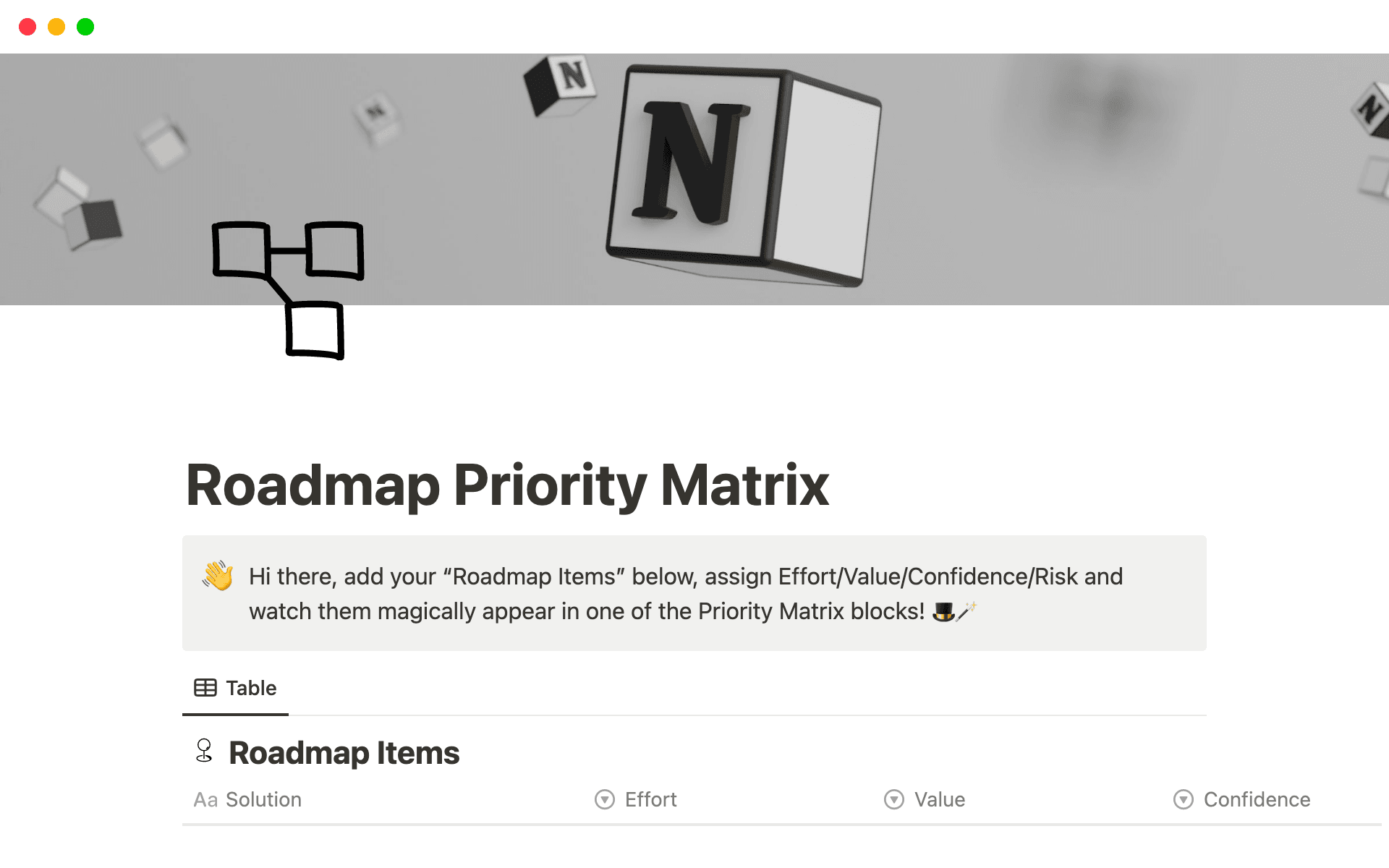 Roadmap Priority Matrix Template by Myron | PM & ProdOps | Notion ...